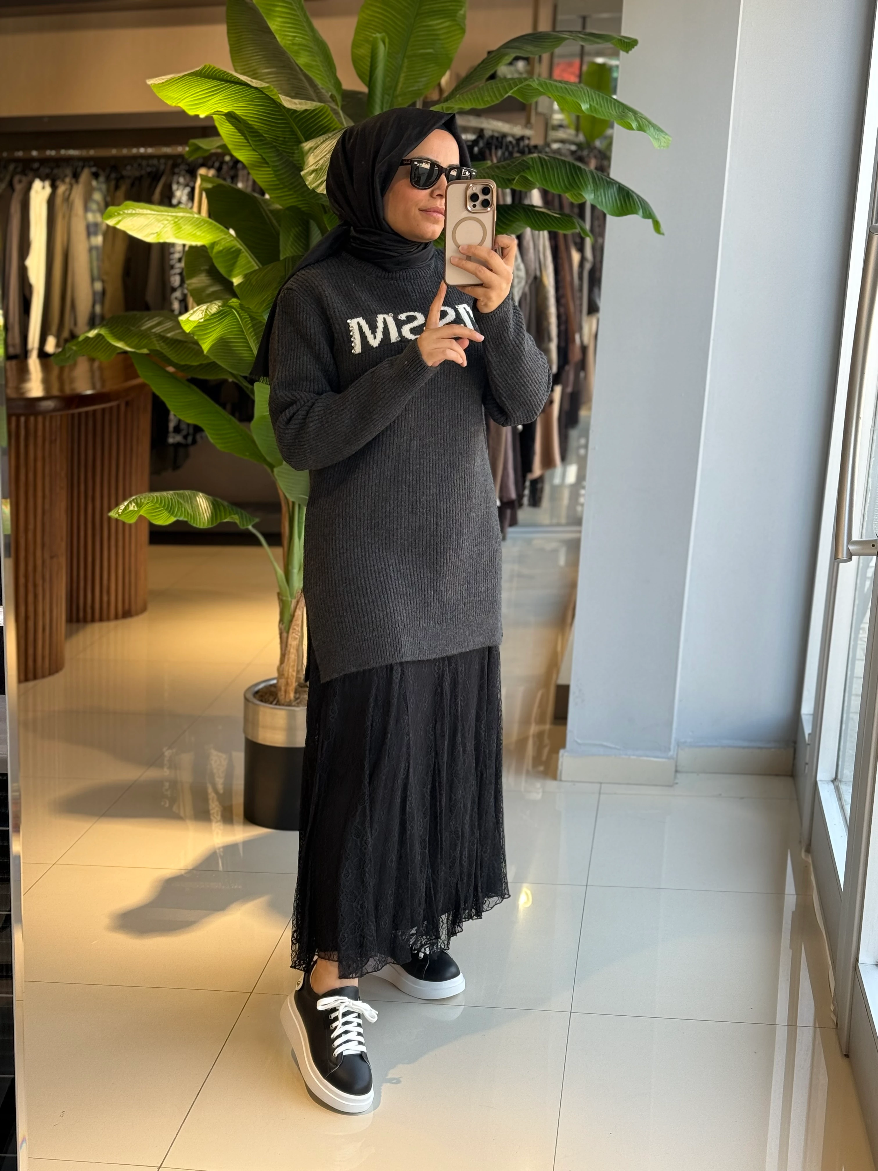 Missemramiss Siyah Dantel Etek 