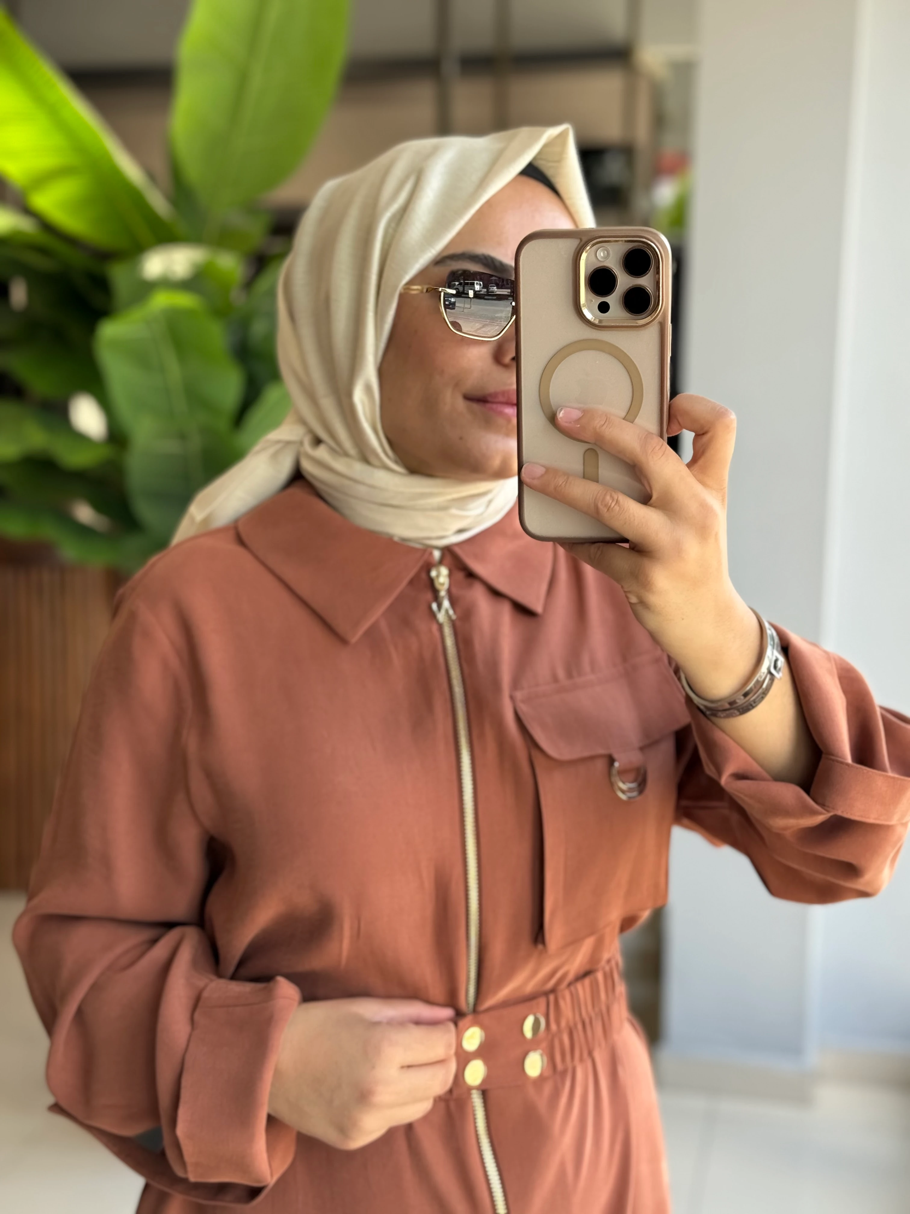 Nuss Kiremit Ferace Elbise