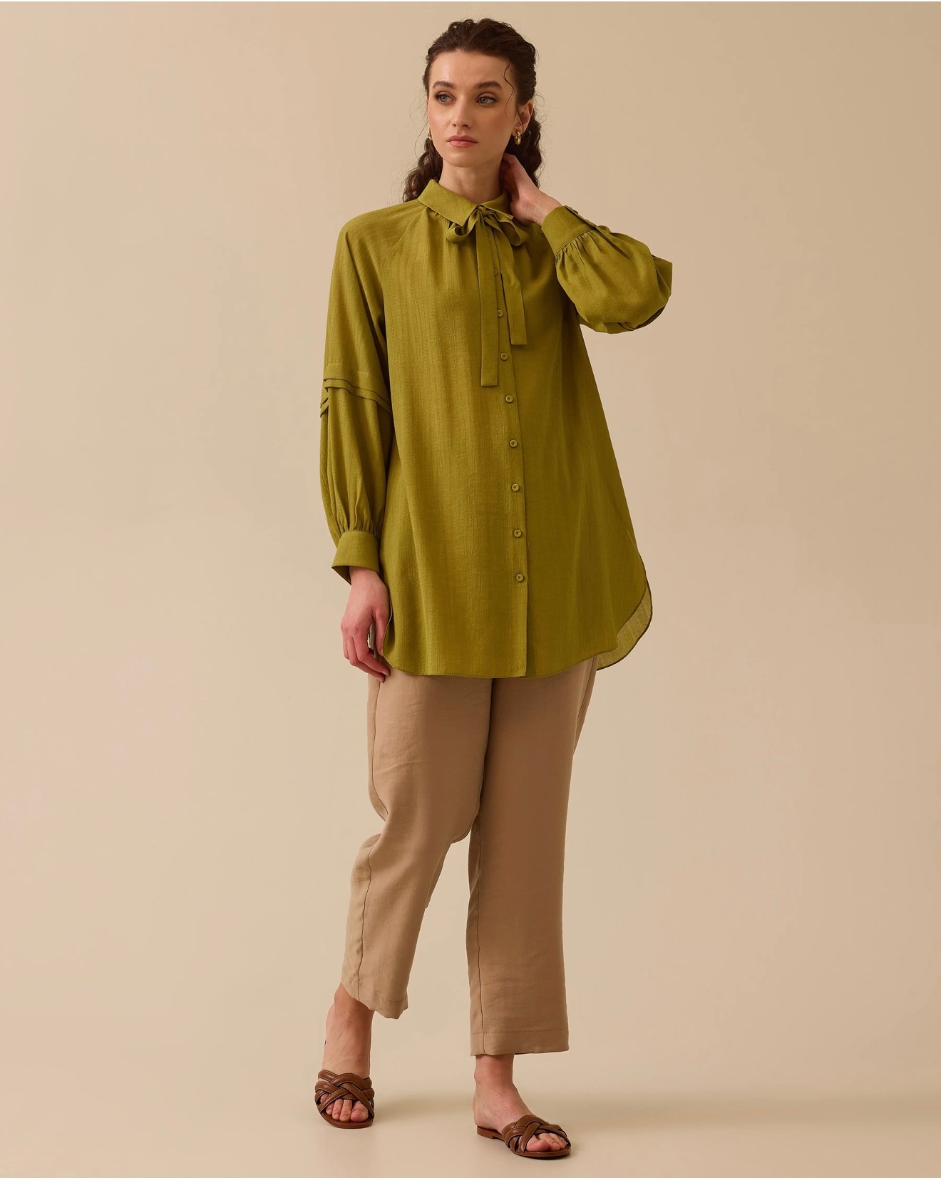 Seçil Store Yeşil Gömlek - Tunik Boy