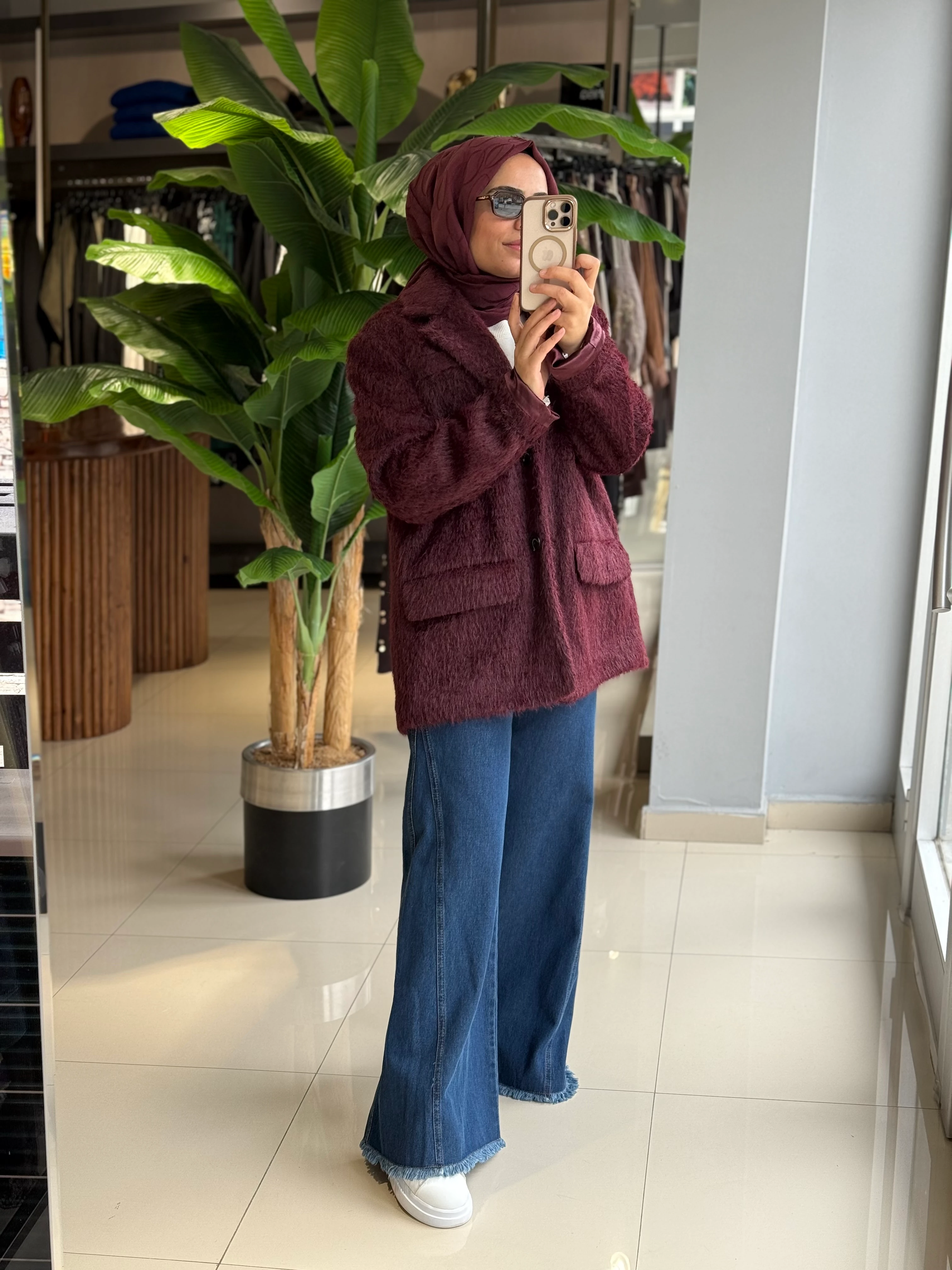 Missemramiss Bordo Kaban Ceket