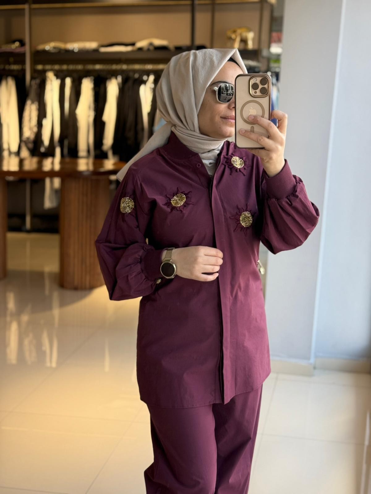 Missemramiss Paraşüt Kumaş Bordo Takım