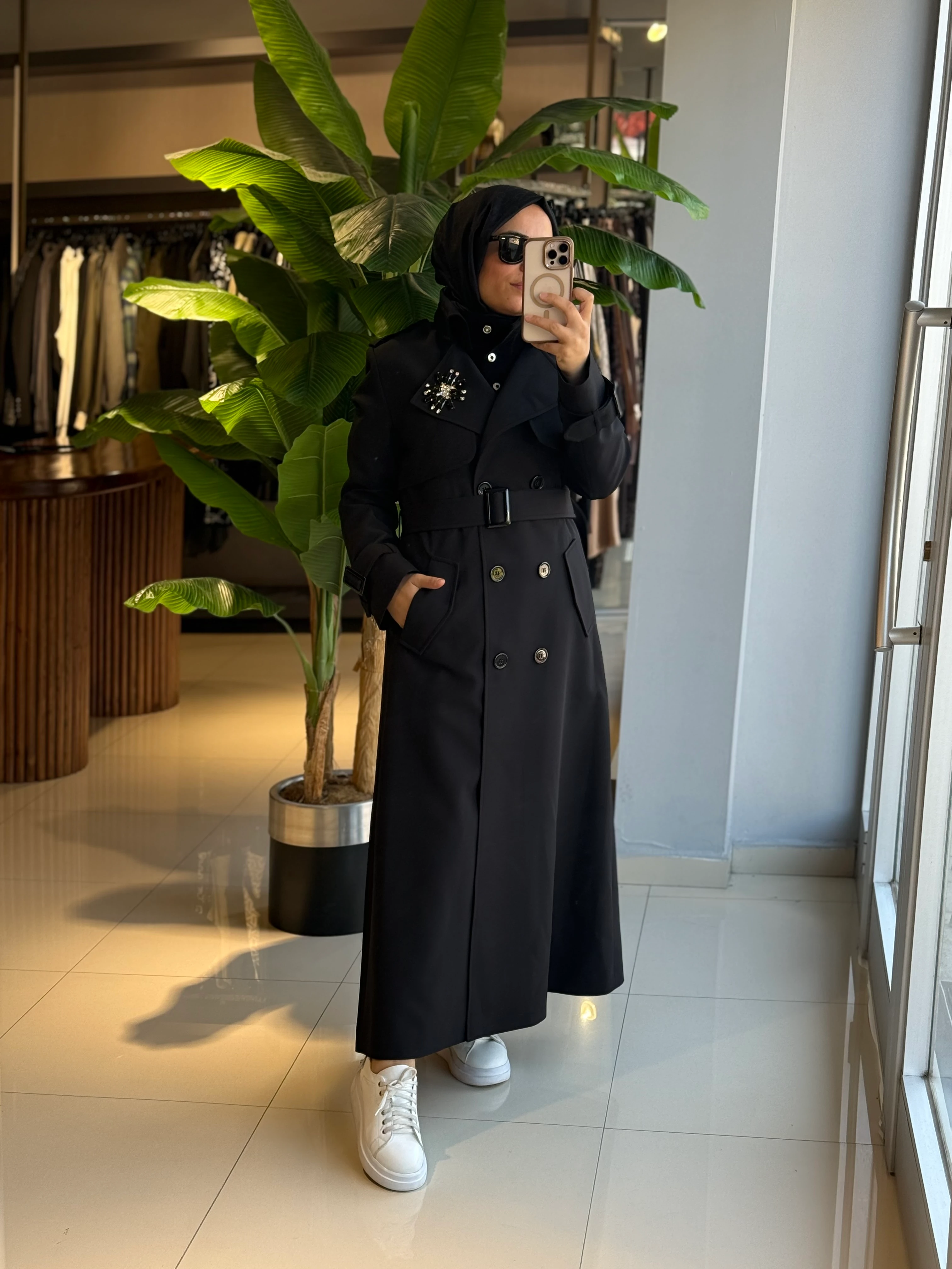 Missemramiss Rose Siyah Trençkot