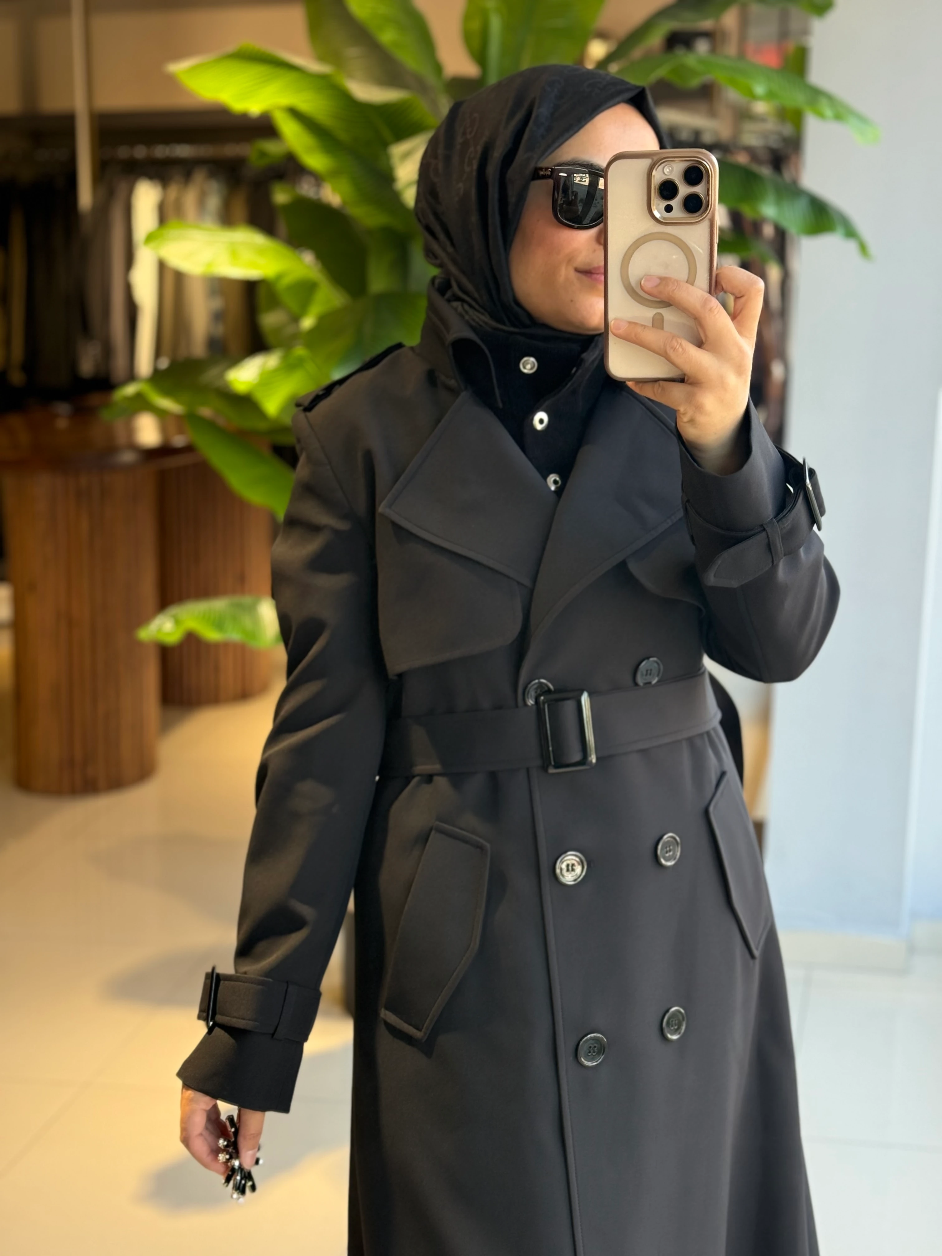 Missemramiss Rose Siyah Trençkot