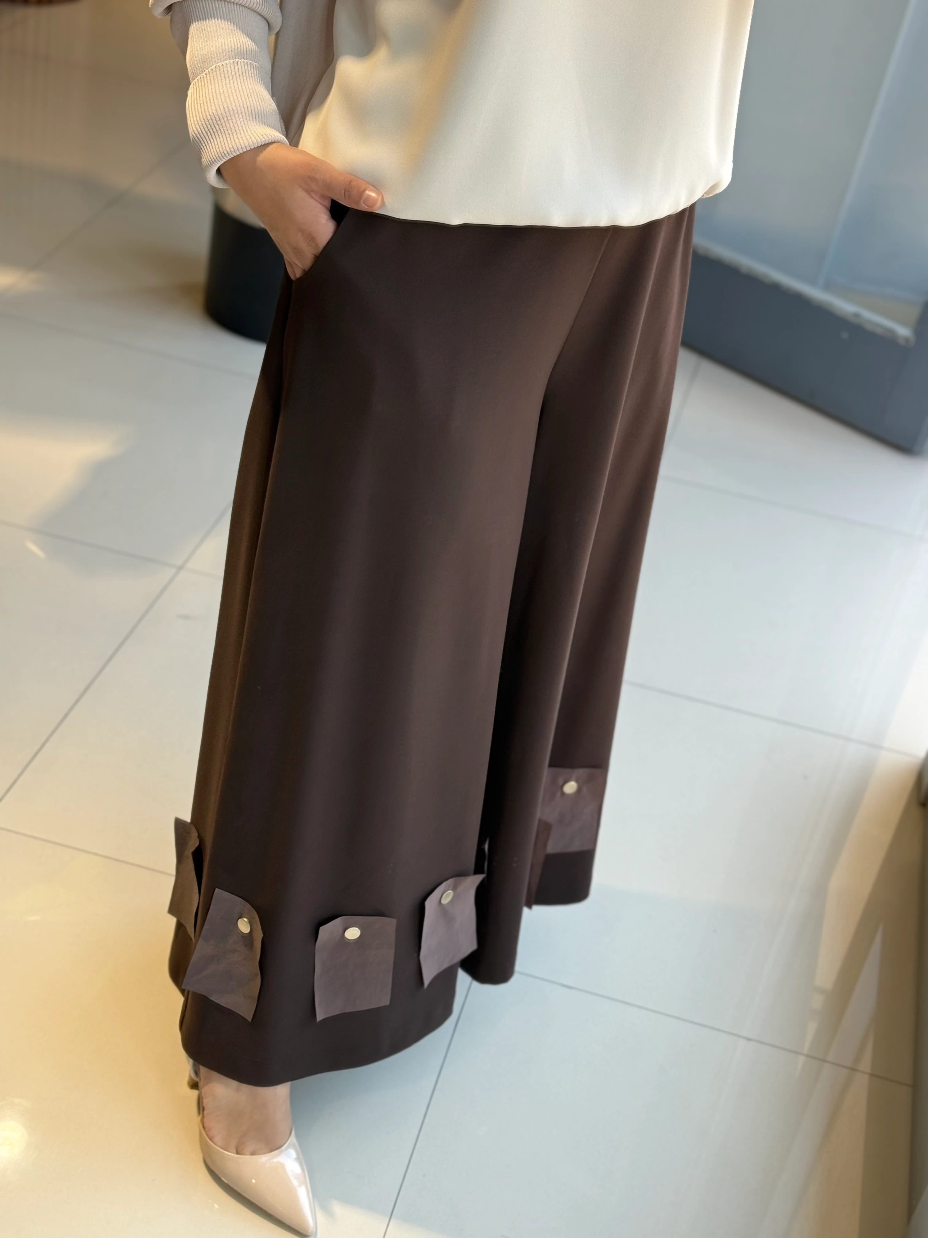 Ghisa Bol Paça Kahve Pantolon