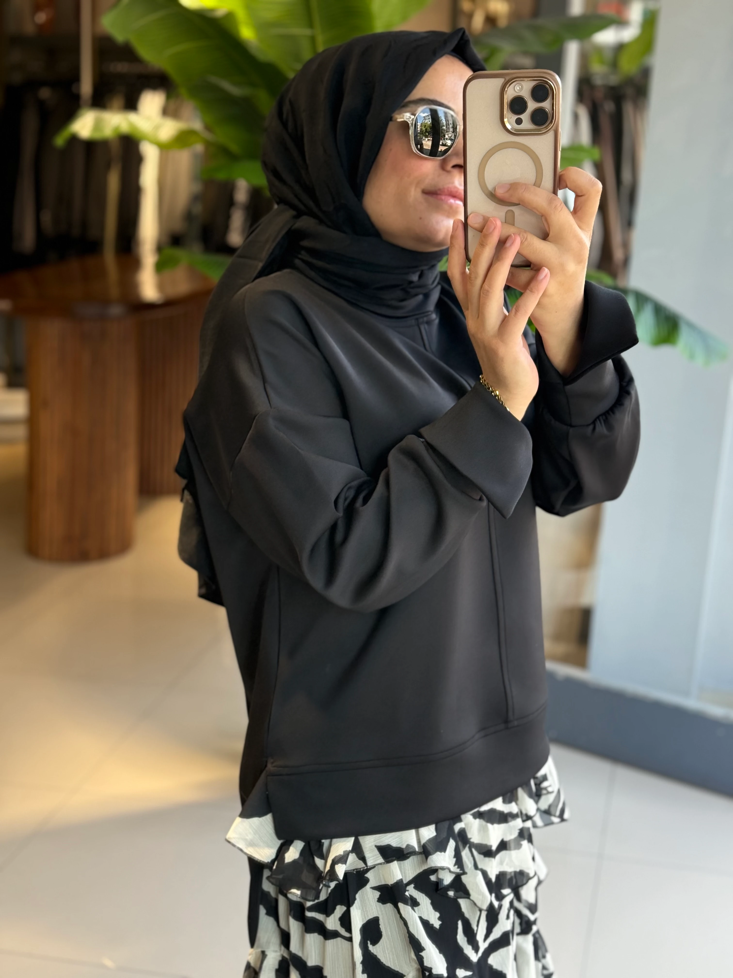 Missemramiss Siyah Scuba Bluz