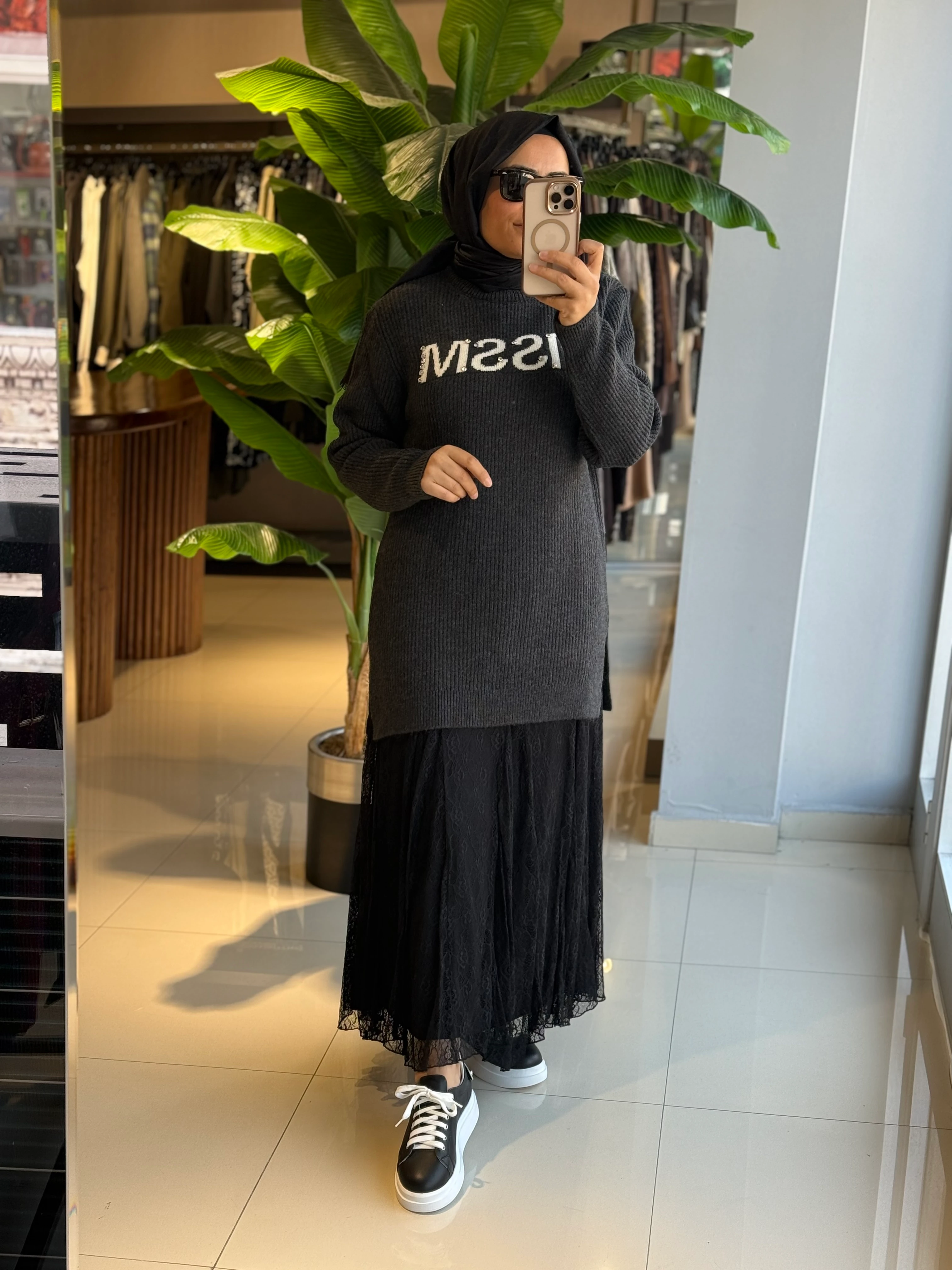 Missemramiss Gri Triko Kazak 