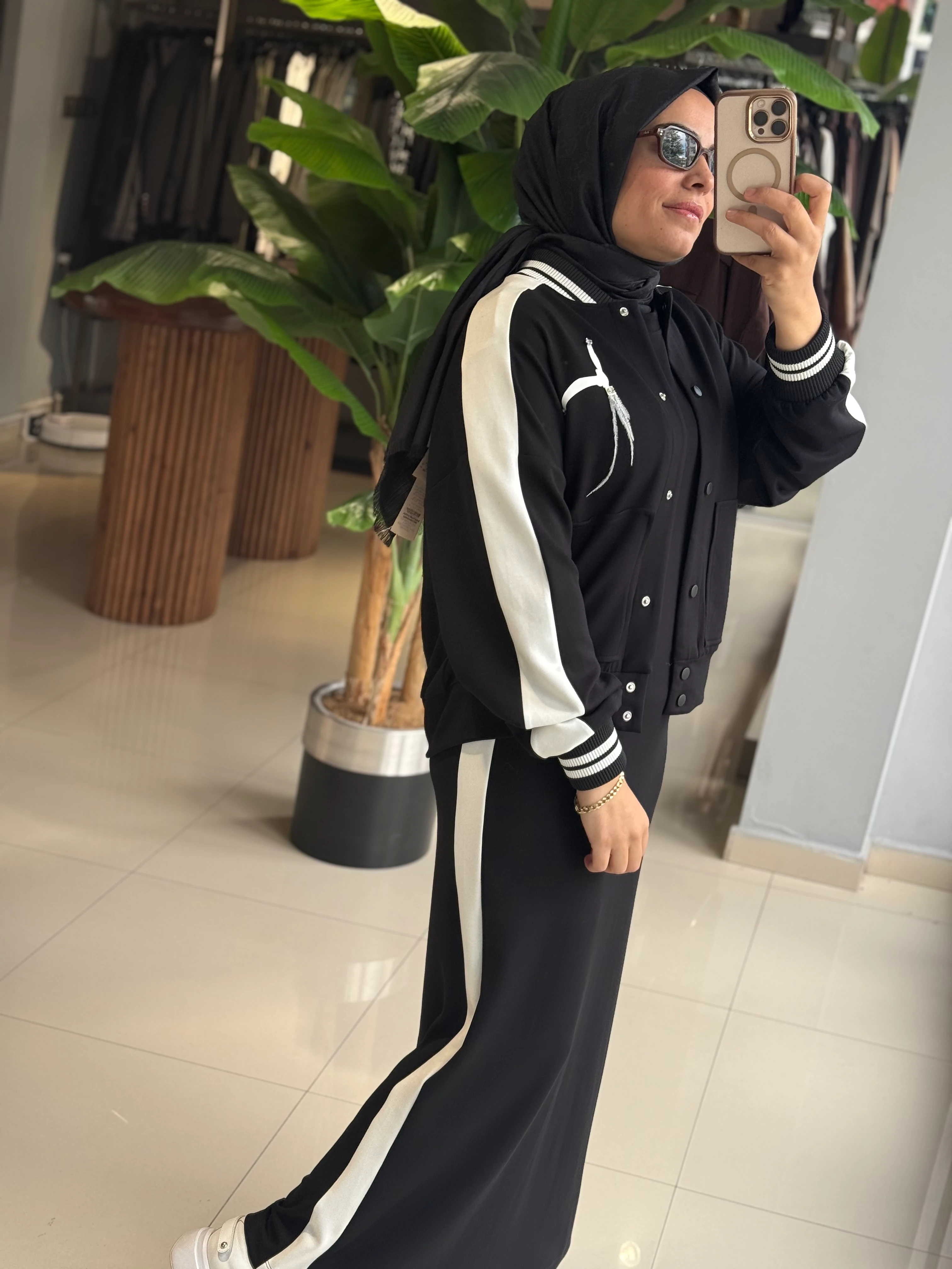 My312 Cepli Tüylü Siyah Elbise