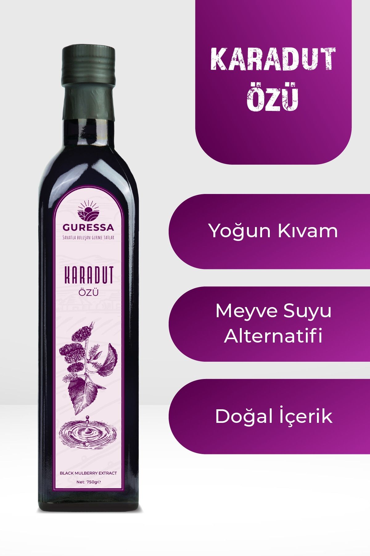 Mor İksir Paketi Karadut Özü Yaban Mersini Özü 750 Gr 2'li Avantaj Paketi