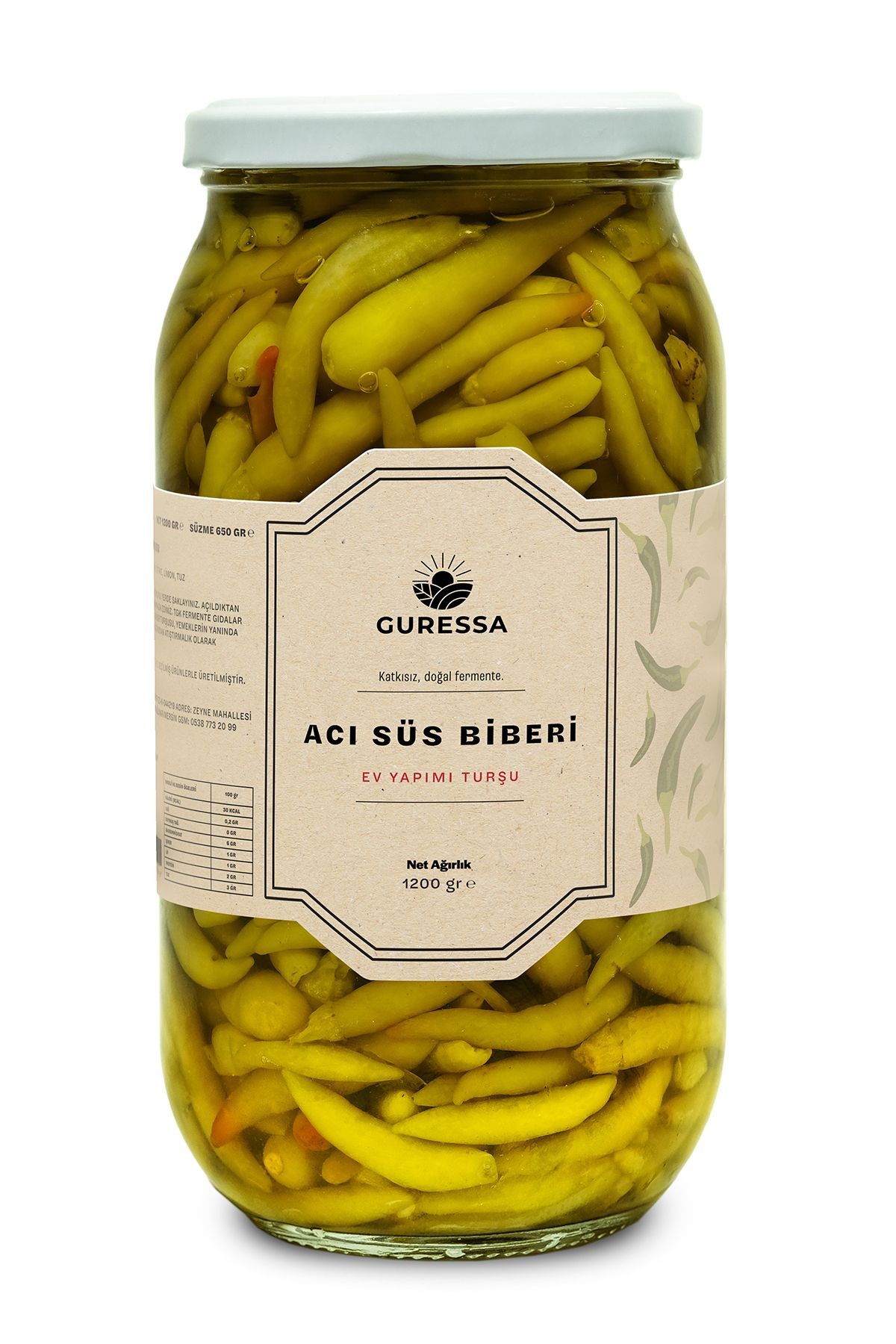Acı Süs Biberi Turşusu 1200 Gr Doğal Ev Yapımı