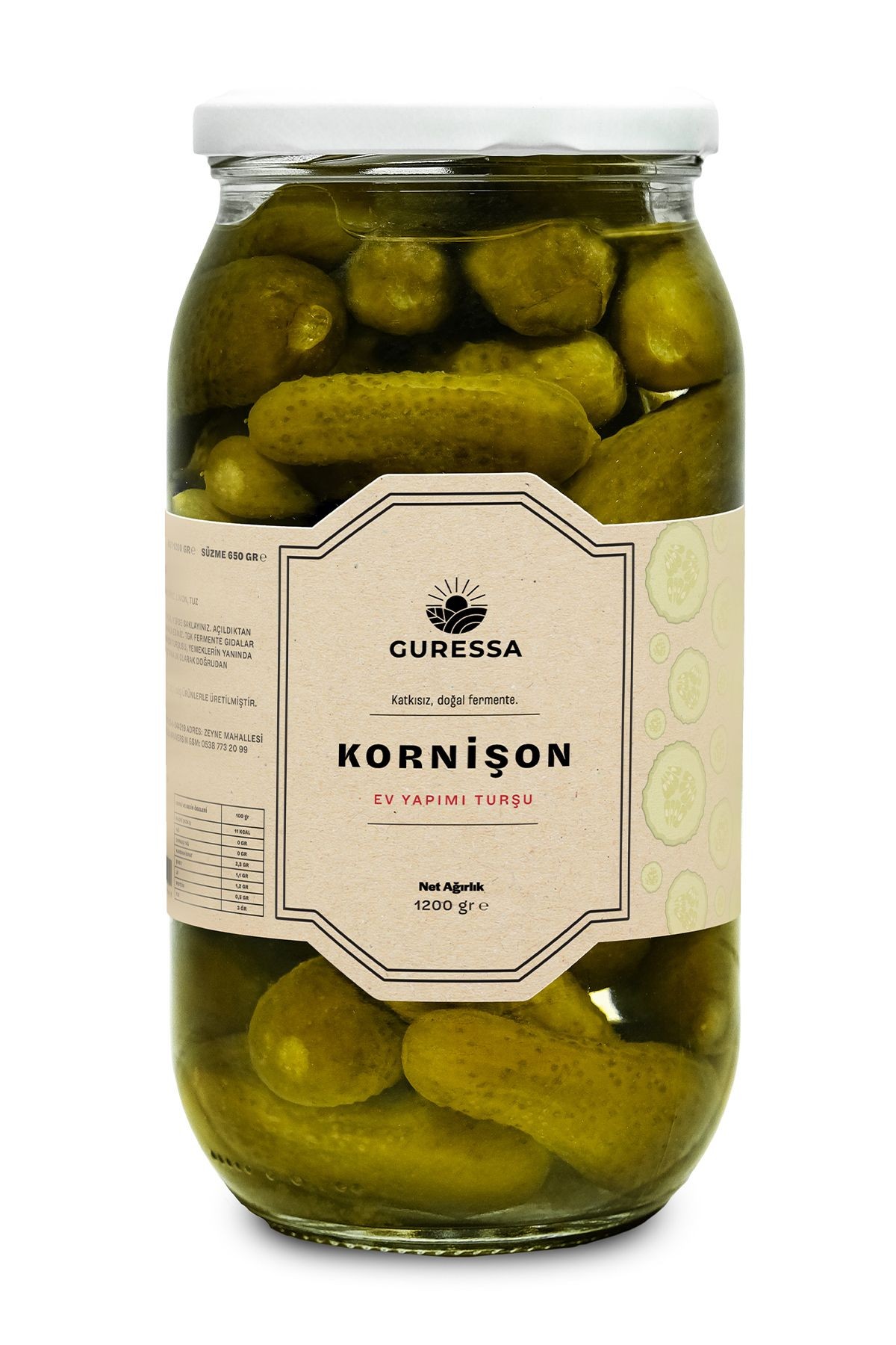 Kornişon Turşusu 1200 Gr Doğal Ev Yapımı