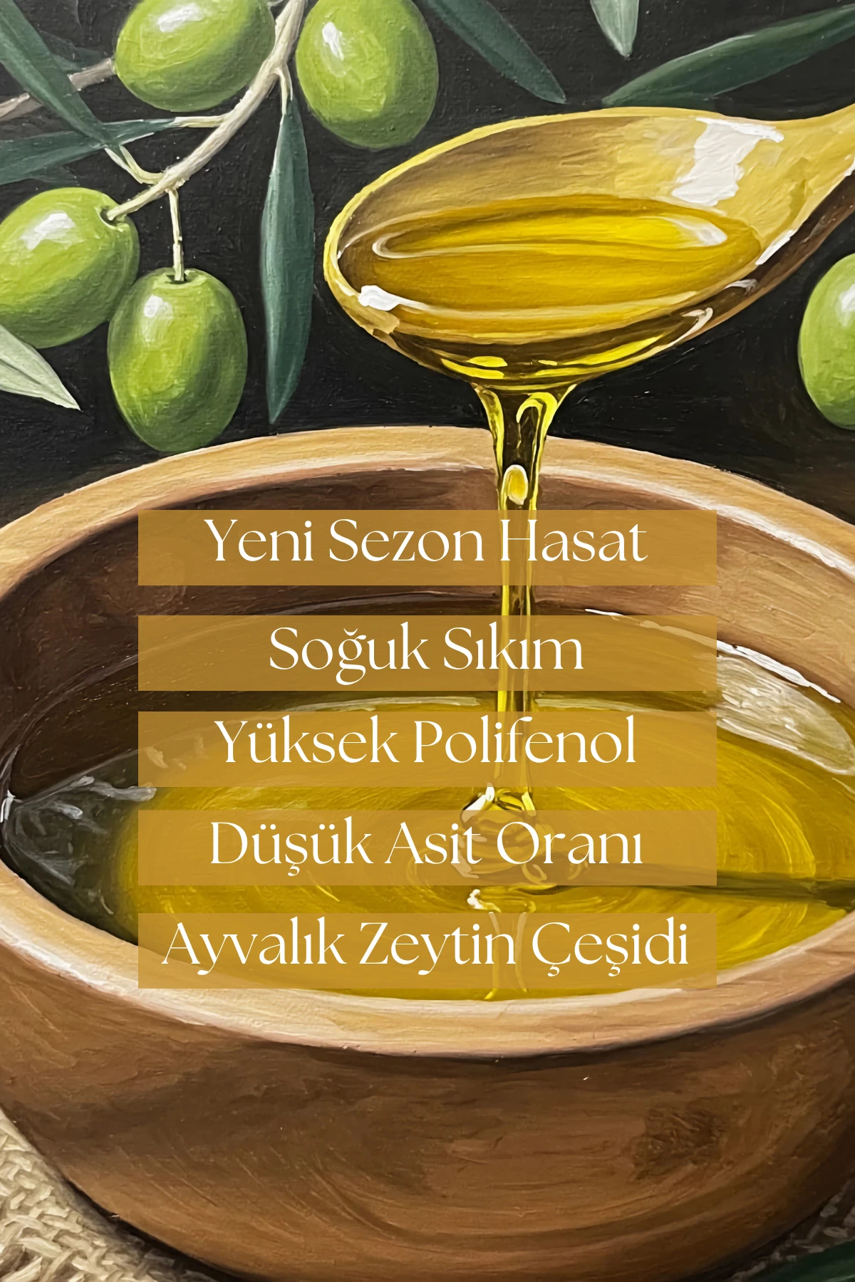 Ayvalık Natürel Sızma Zeytinyağı 1L (YENİ SEZON 0.3 ASİT SOĞUK SIKIM)