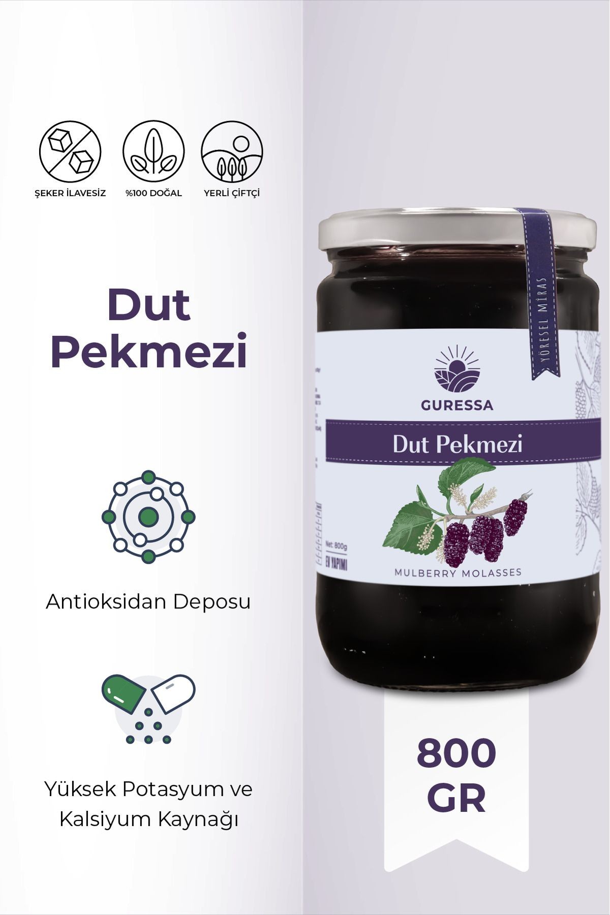 Dut Pekmezi 800 gr Şeker İlavesiz Ev Yapımı