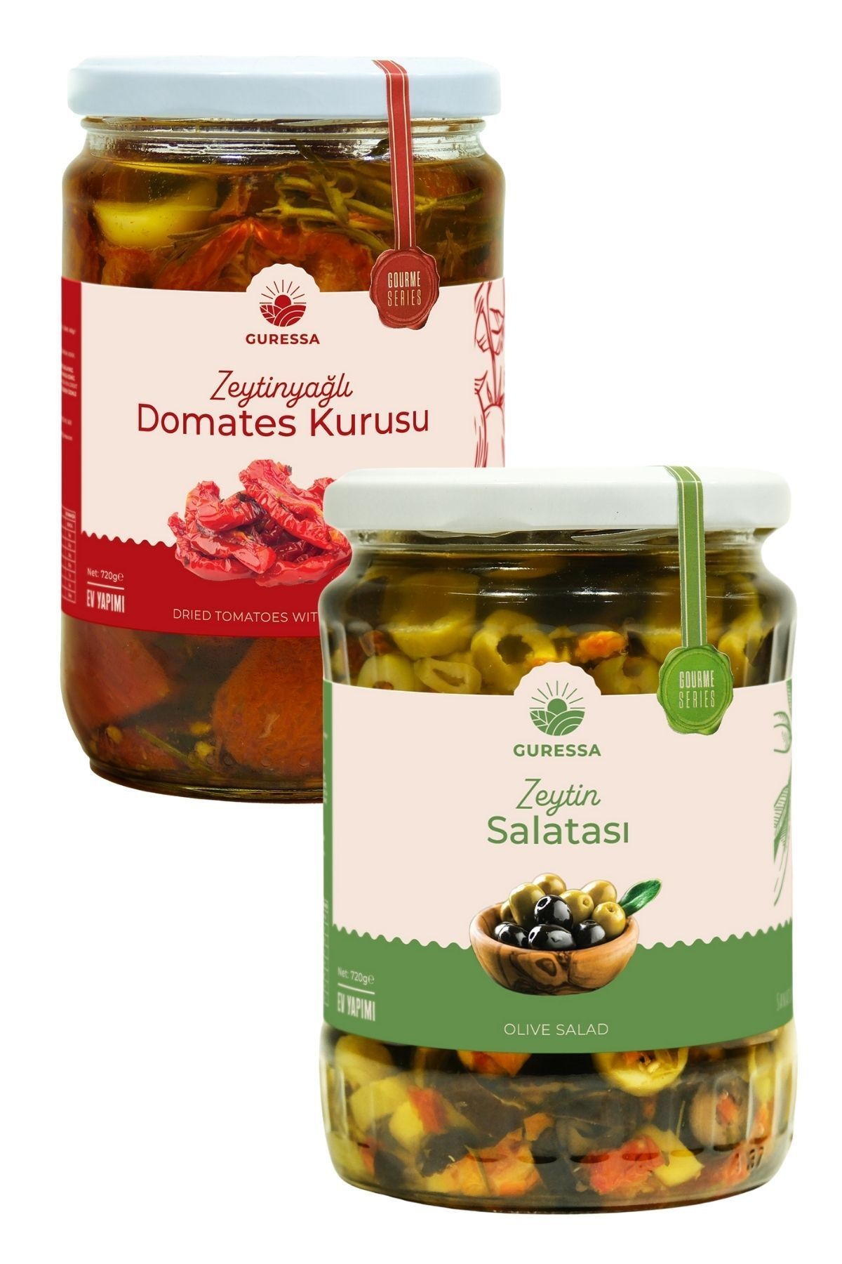 Akdeniz Sofrası Zeytin Salatası ve Zeytinyağlı Domates Kurusu 720 Gr 2'li Avantaj Paketi