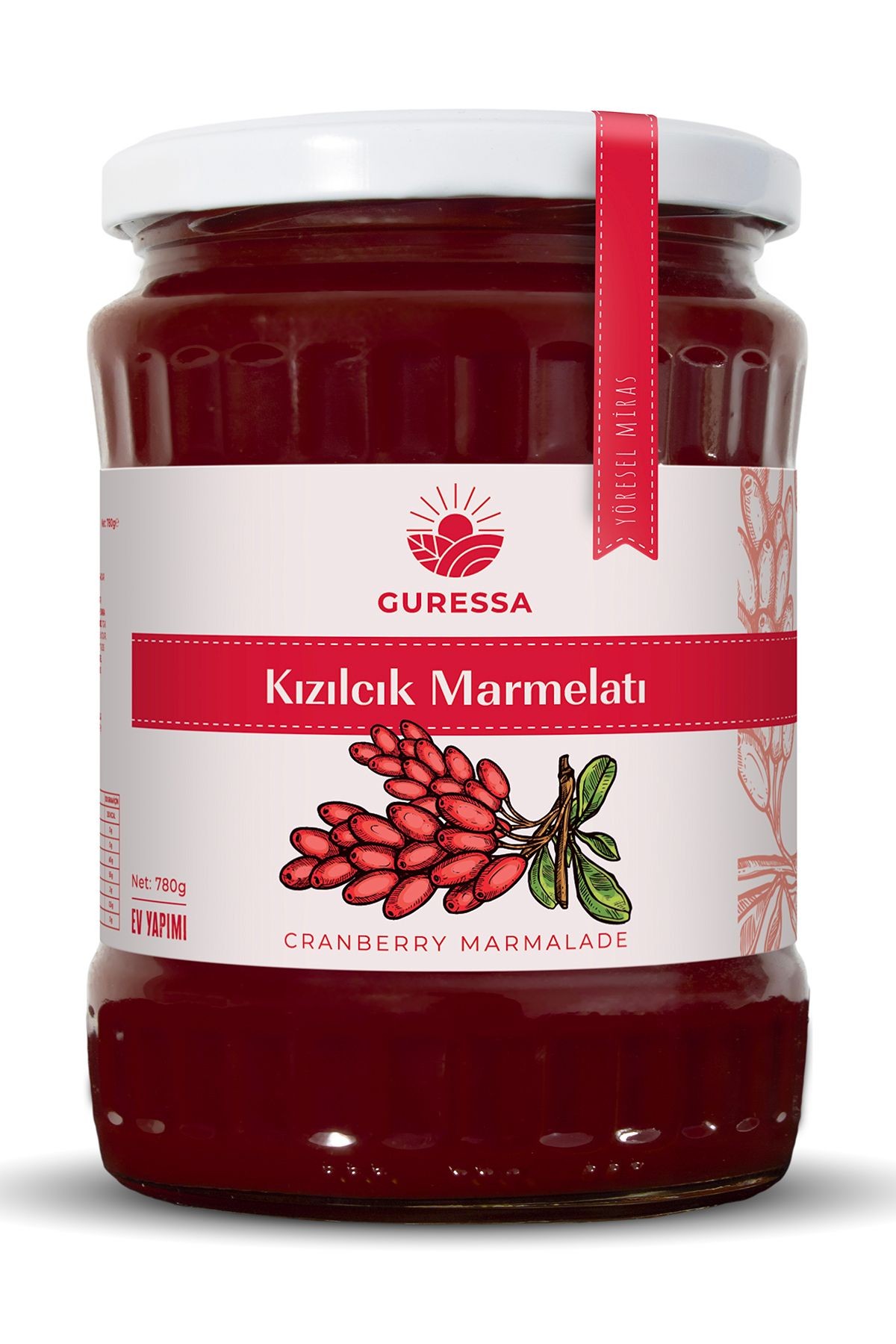 Kızılcık Marmelatı 780 Gr Doğal Ev Yapımı