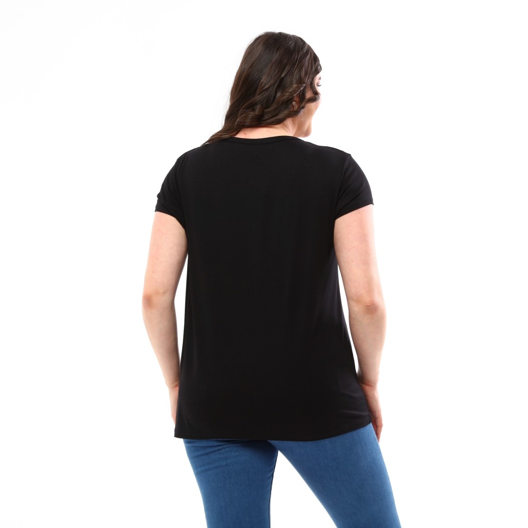 Kadın Büyük Beden V Yaka Basic Viskon T-Shirt - Temporium