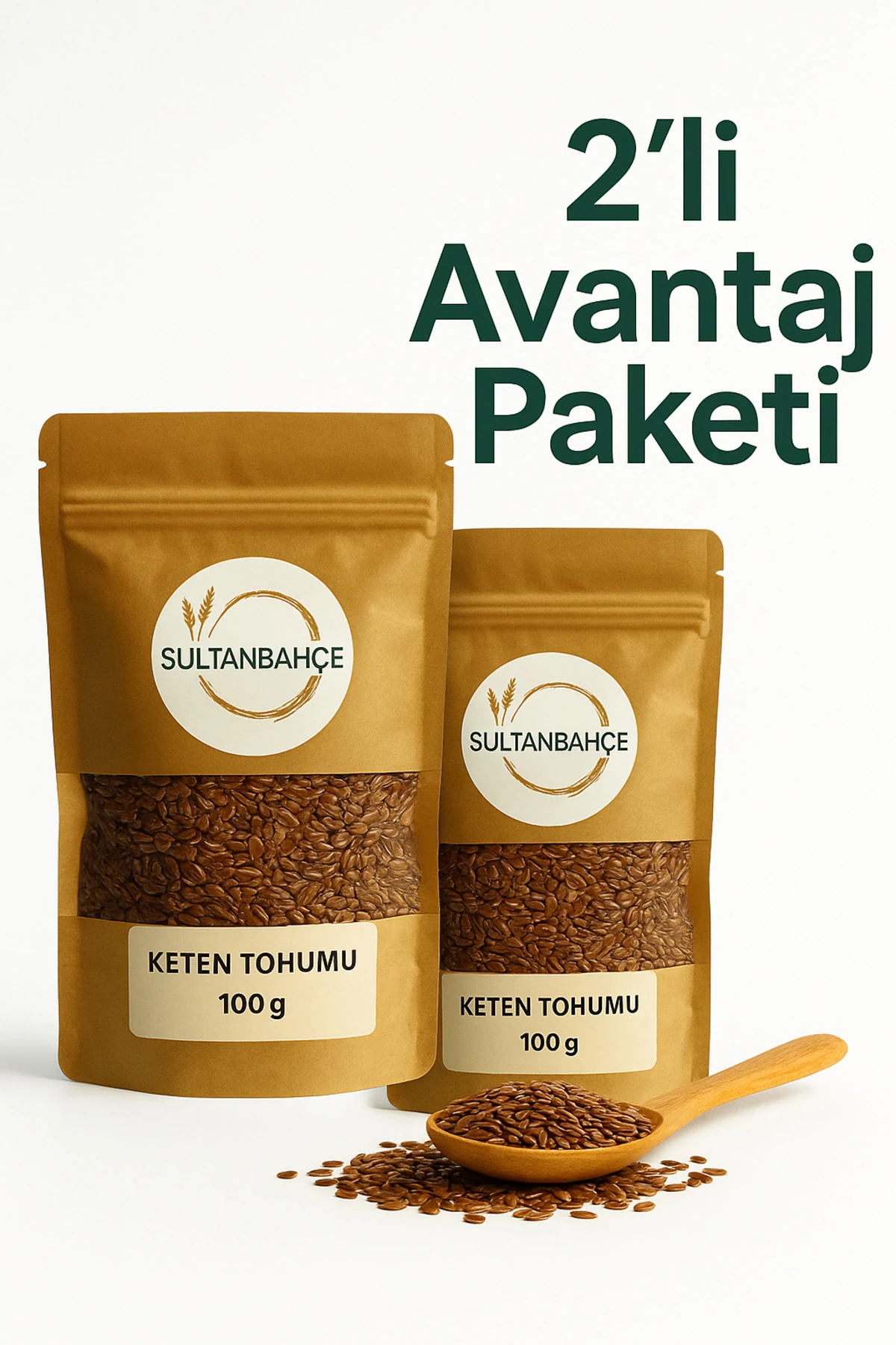 Keten Tohumu 2x100 gr - Yoğurtlu Tarifler Ve Sağlıklı Smoothieler Için-doğal Lif-vegan