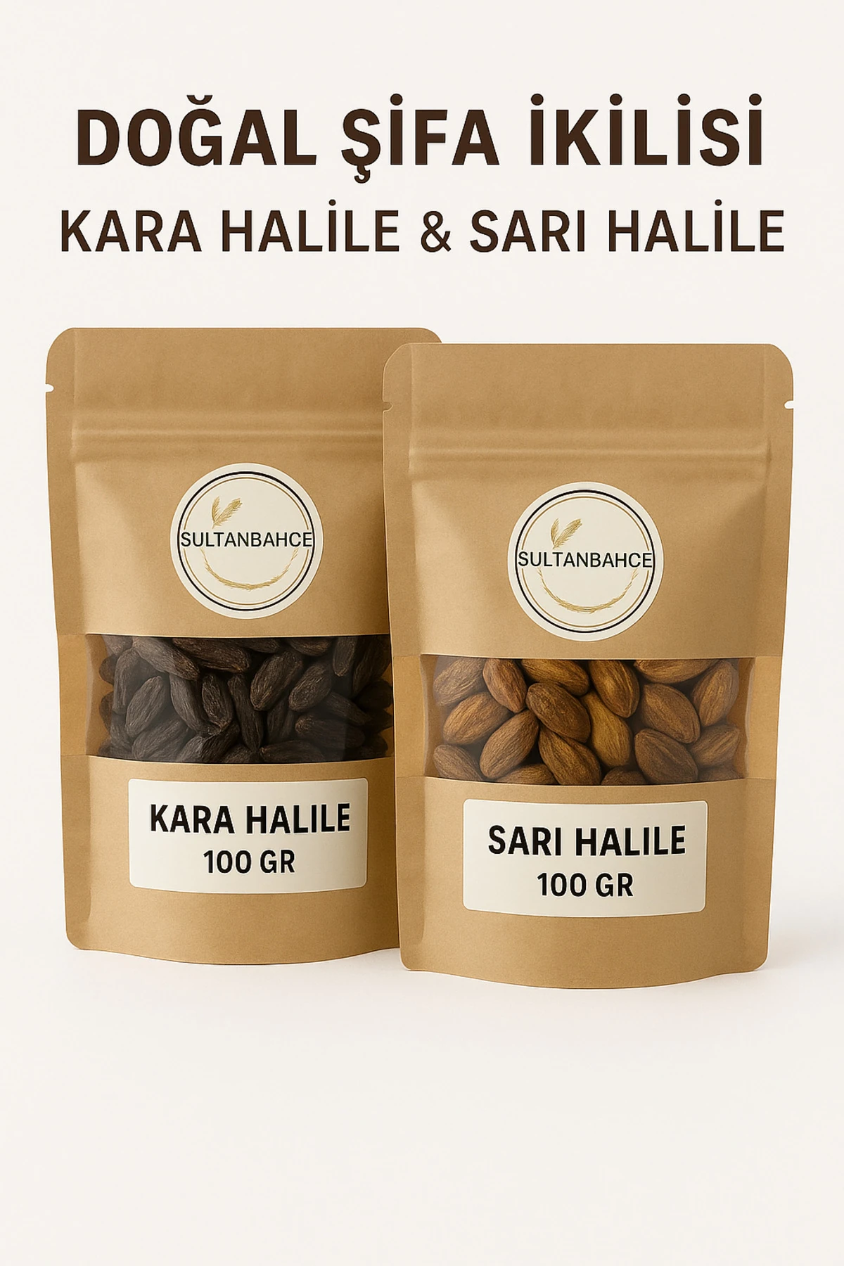 Kara Halile & Sarı Halile İkili Paket – Doğal, Katkısız, Şifalı Bitkisel Takviye – 2x100g