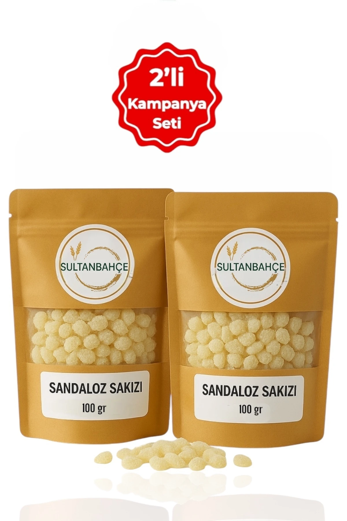 Sandaloz Sakızı - Doğal Sandaloz Sakızı 2X100 Gr - Avantajlı Paket - Elma Sirkesi ile Uyumlu