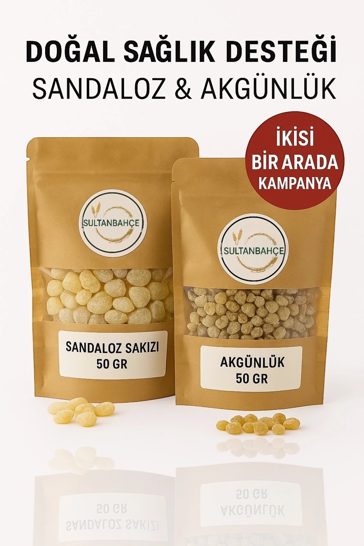 Sandaloz Sakızı & Akgünlük Sakızı - 2'li Set - | Bitkisel Reçine | Doğal Sandaloz | Ak Günlük Sakızı