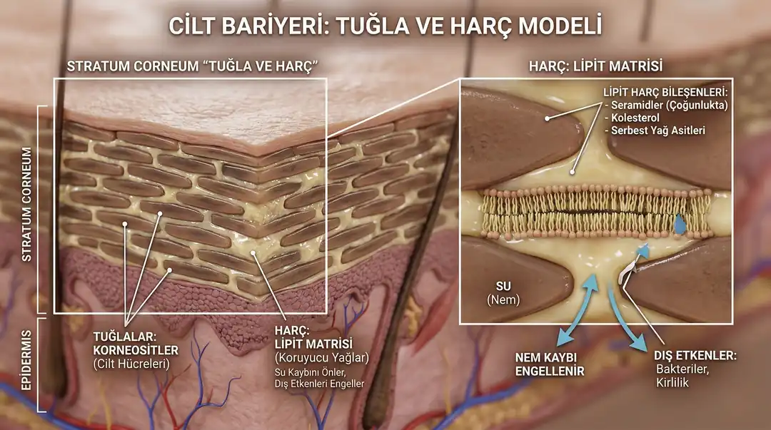 Cilt bariyeri tuğla-harç modeli