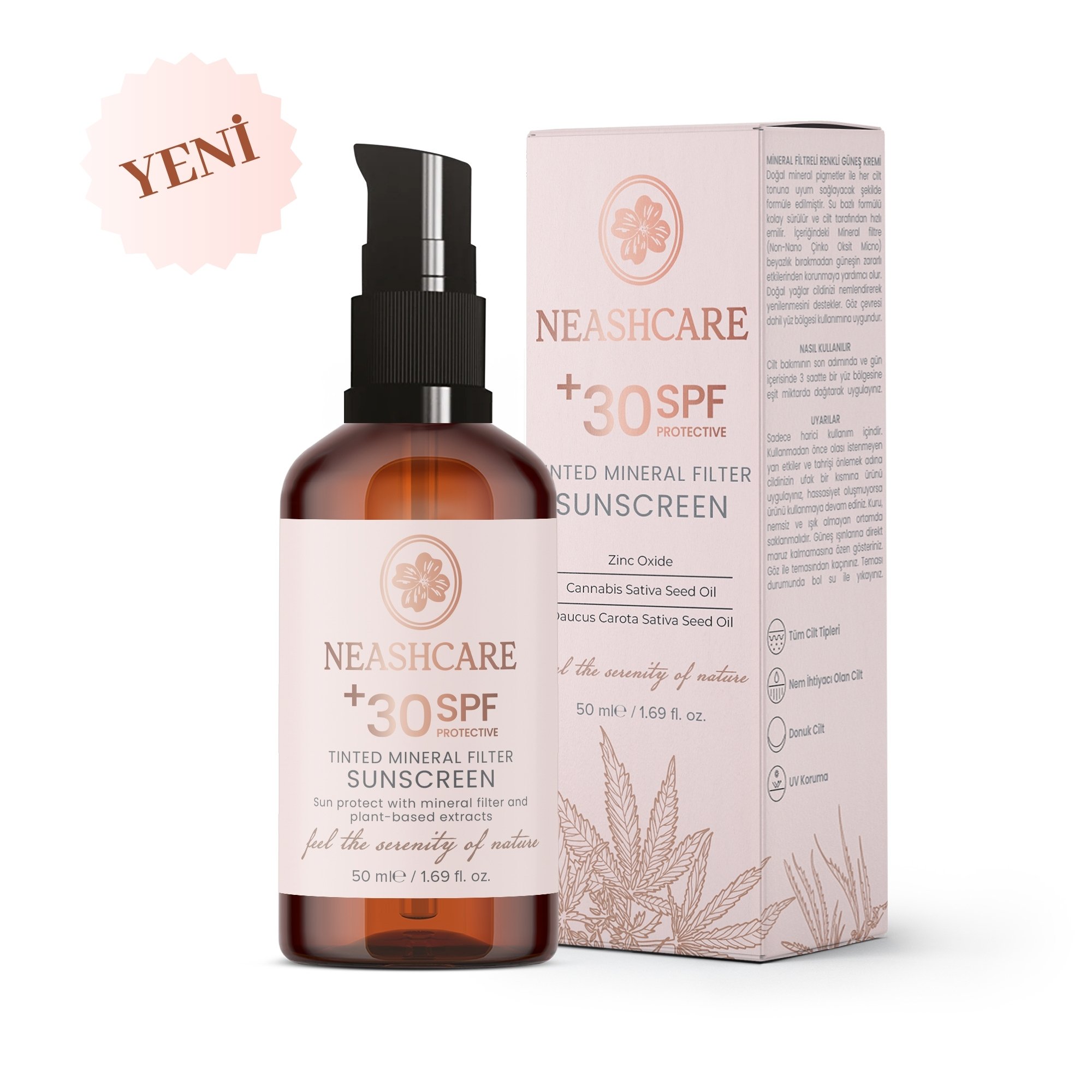 Leke Karşıtı Cilt Tonuna Uyum Sağlayan Işıltılı Mineral Filtreli Renkli 30+ SPF Güneş Koruyucu Krem