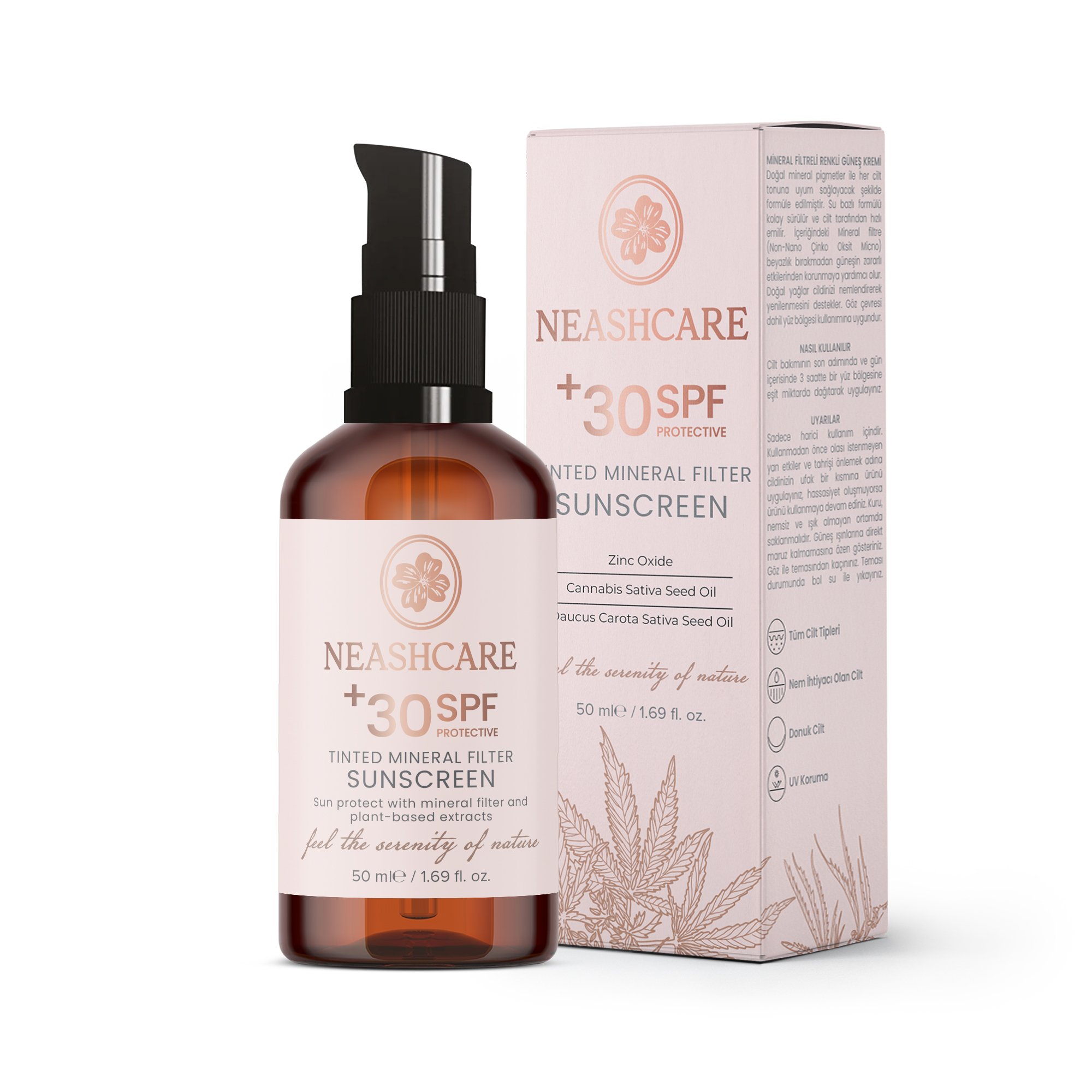 Leke Karşıtı Cilt Tonuna Uyum Sağlayan Işıltılı Mineral Filtreli Renkli 30+ SPF Güneş Koruyucu Krem 50 ml