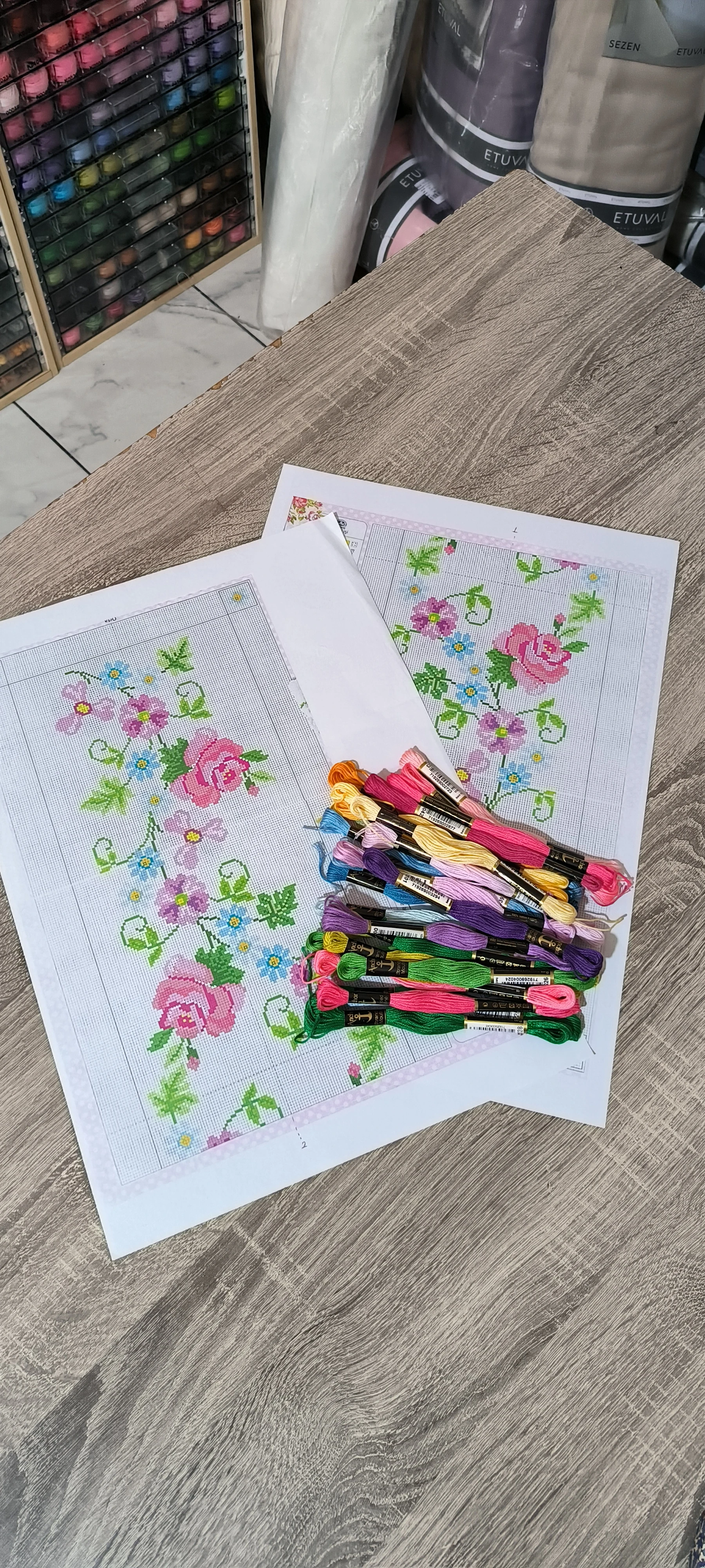 Şablon ve ip kiti/ güllerin dansı modeli 