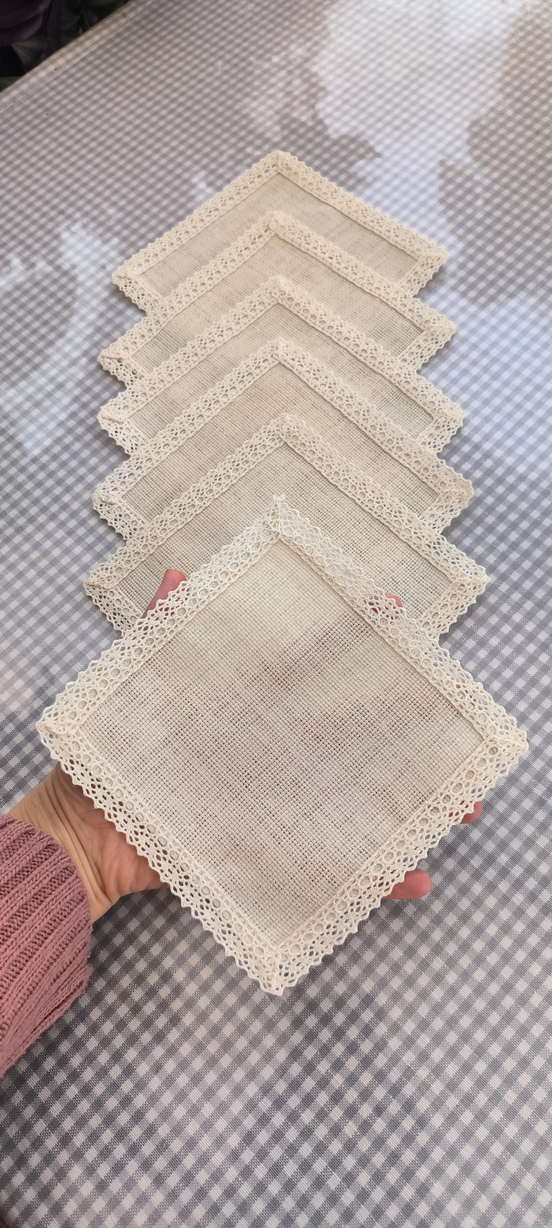 1 adet sunum peçetesi / güpürlü bej işlenebilir 