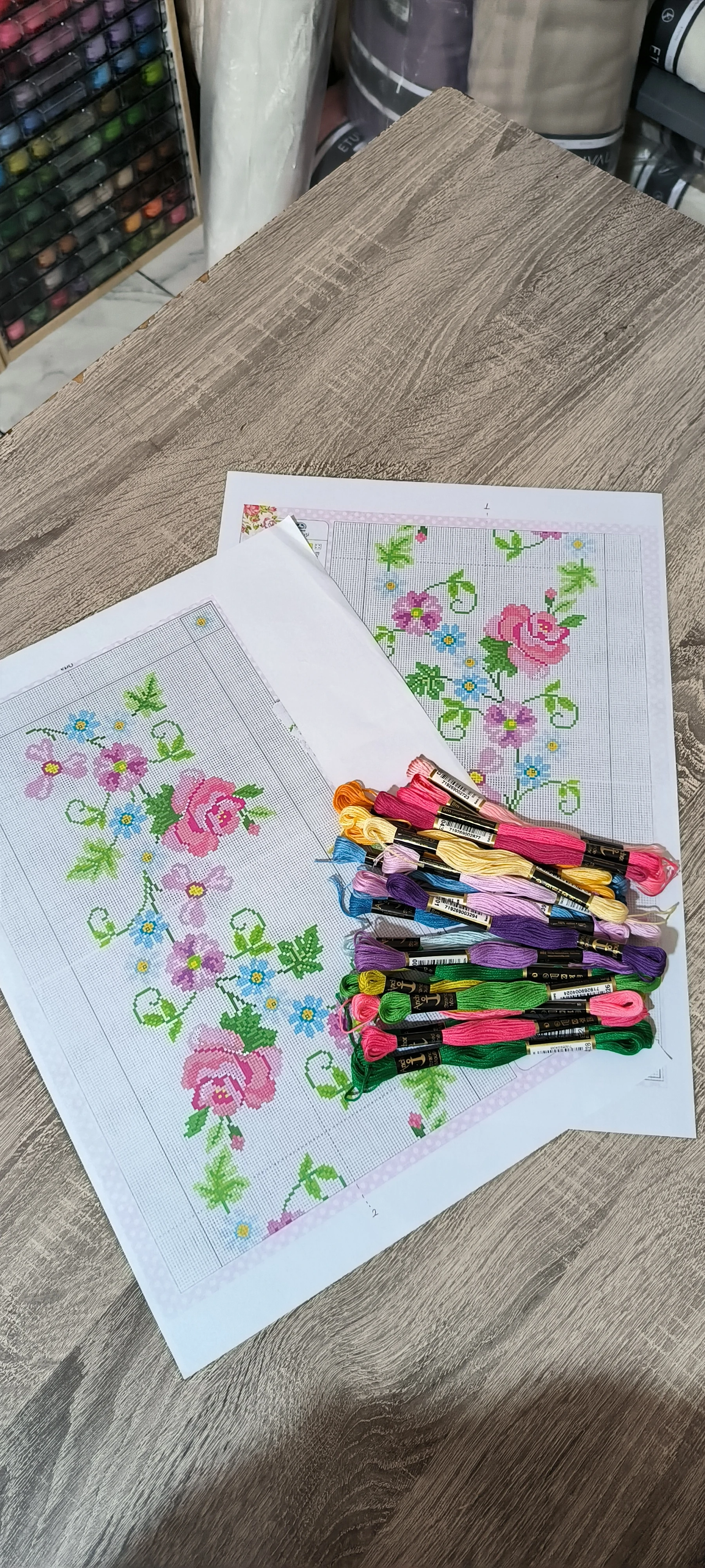 Şablon ve ip kiti/ güllerin dansı modeli 