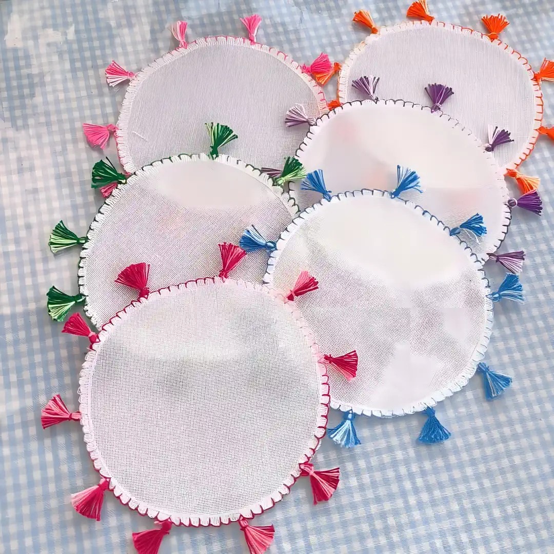 Sunum peçetesi/ 6 adet renkli 15cm kumaş çap 