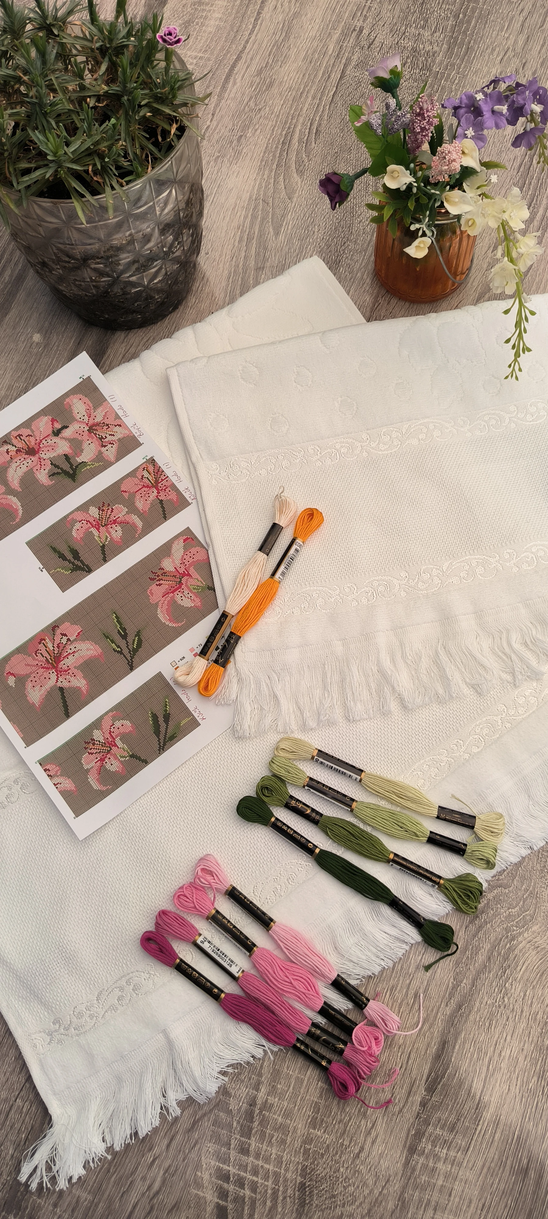 Havlu takımı işleme kiti / Büyük ve Küçük havlu 