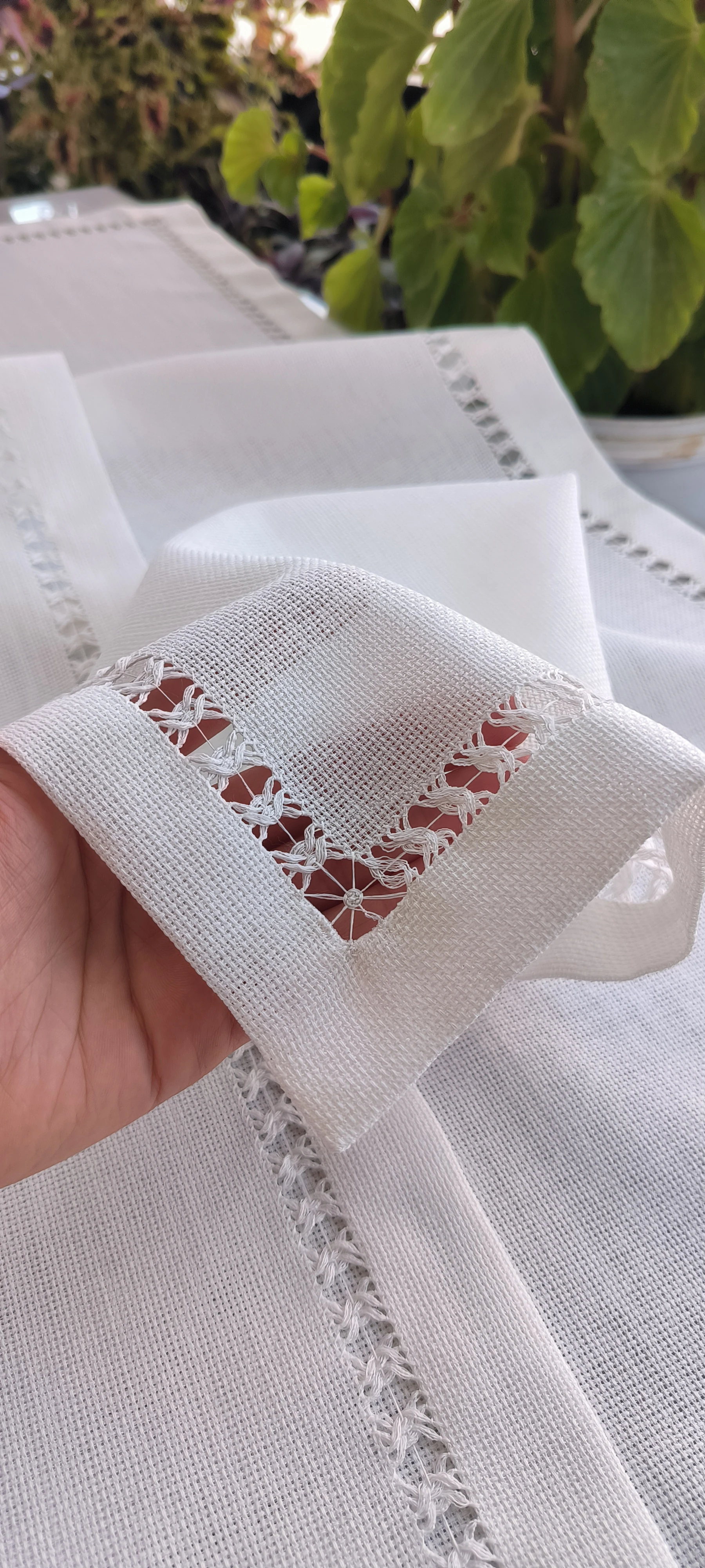 Antikalı 4 parça salon takımı/ El emeği Ajur/ kırık beyaz 