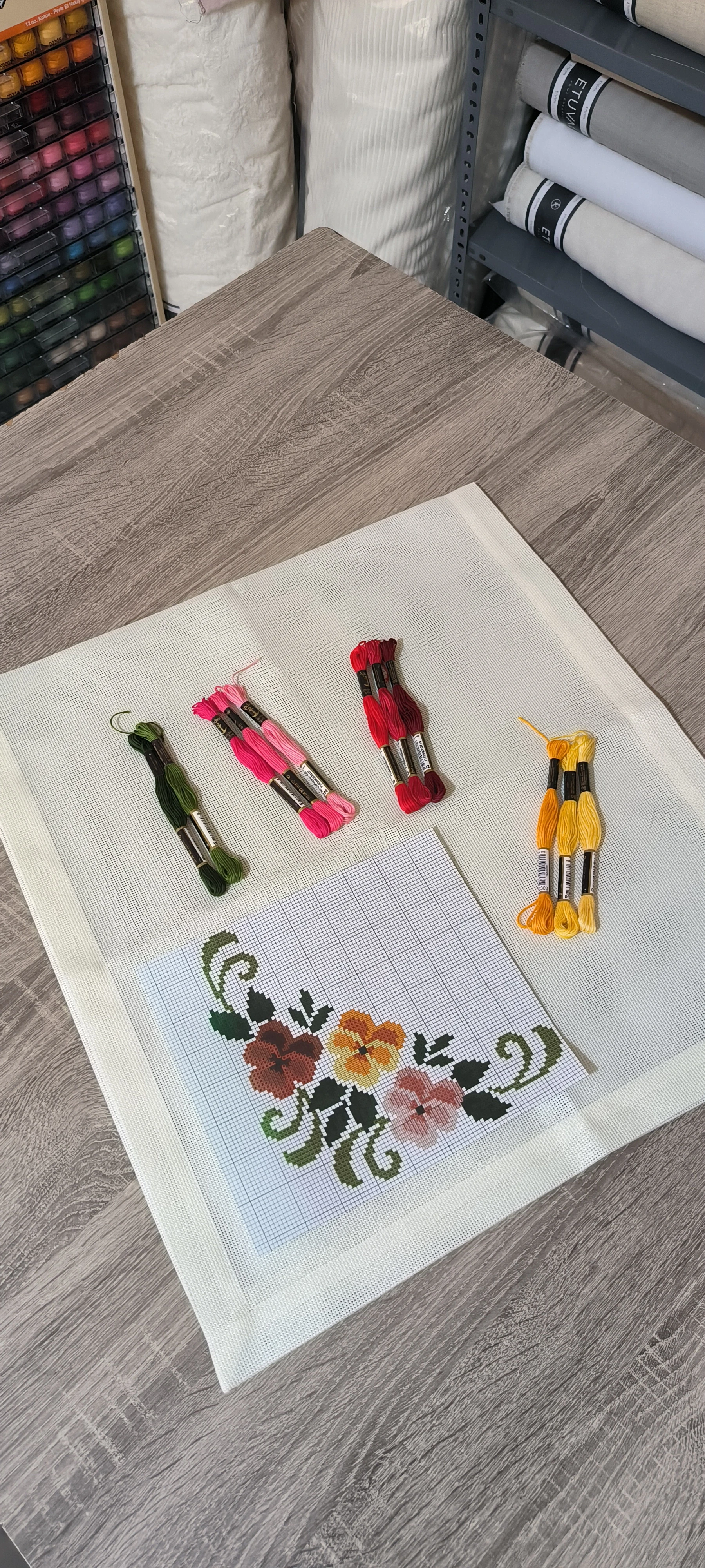 Runner işleme kiti / Etamin runner 14 count krem