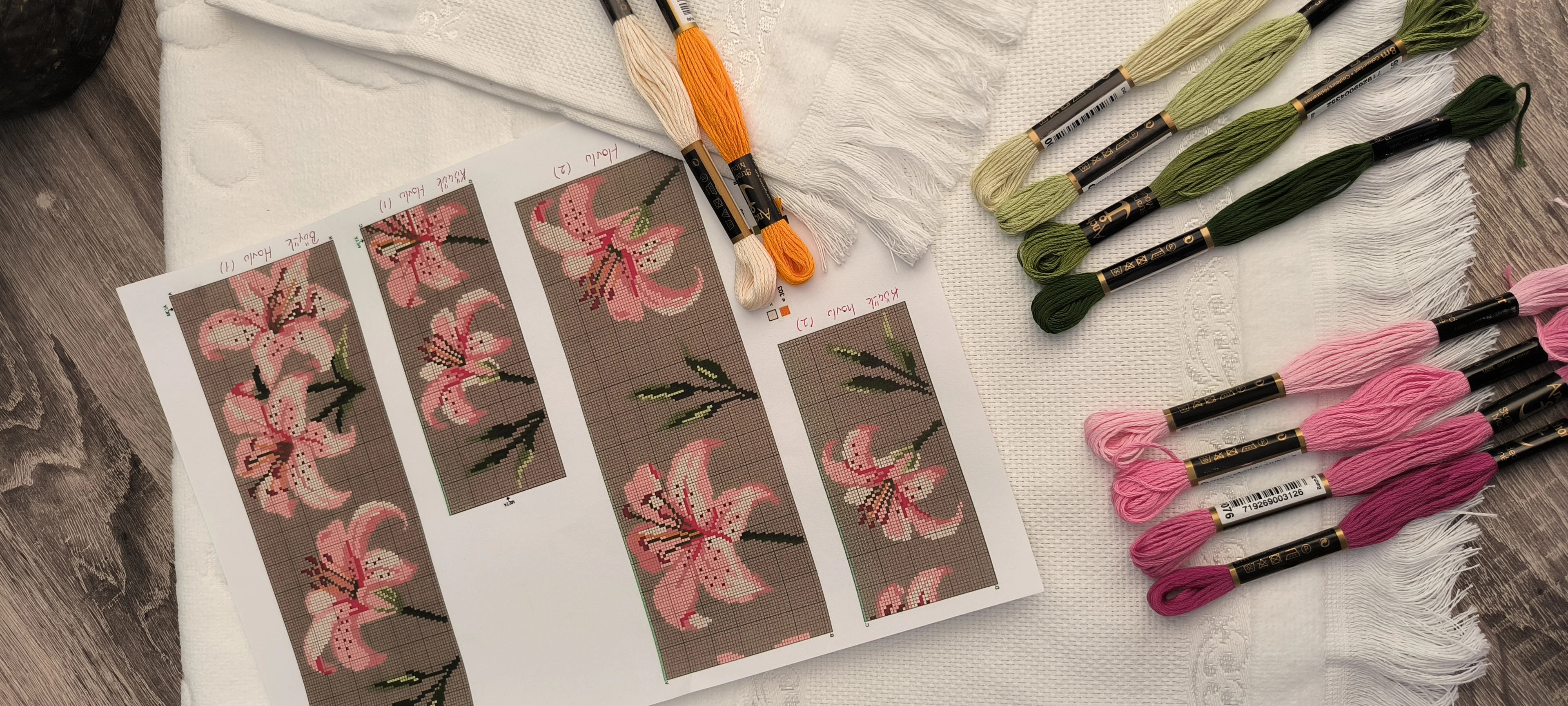 Havlu takımı işleme kiti / Büyük ve Küçük havlu 