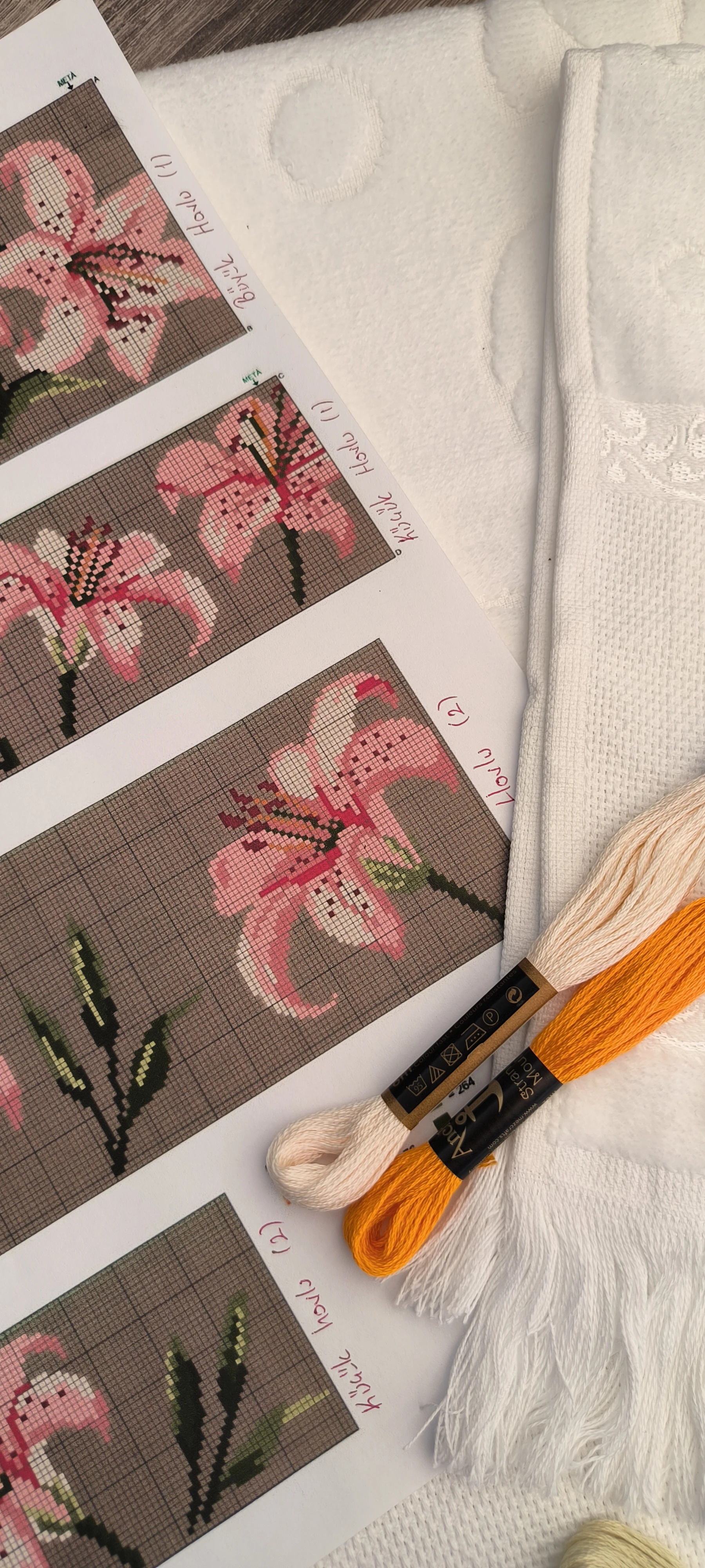 Havlu takımı işleme kiti / Büyük ve Küçük havlu 