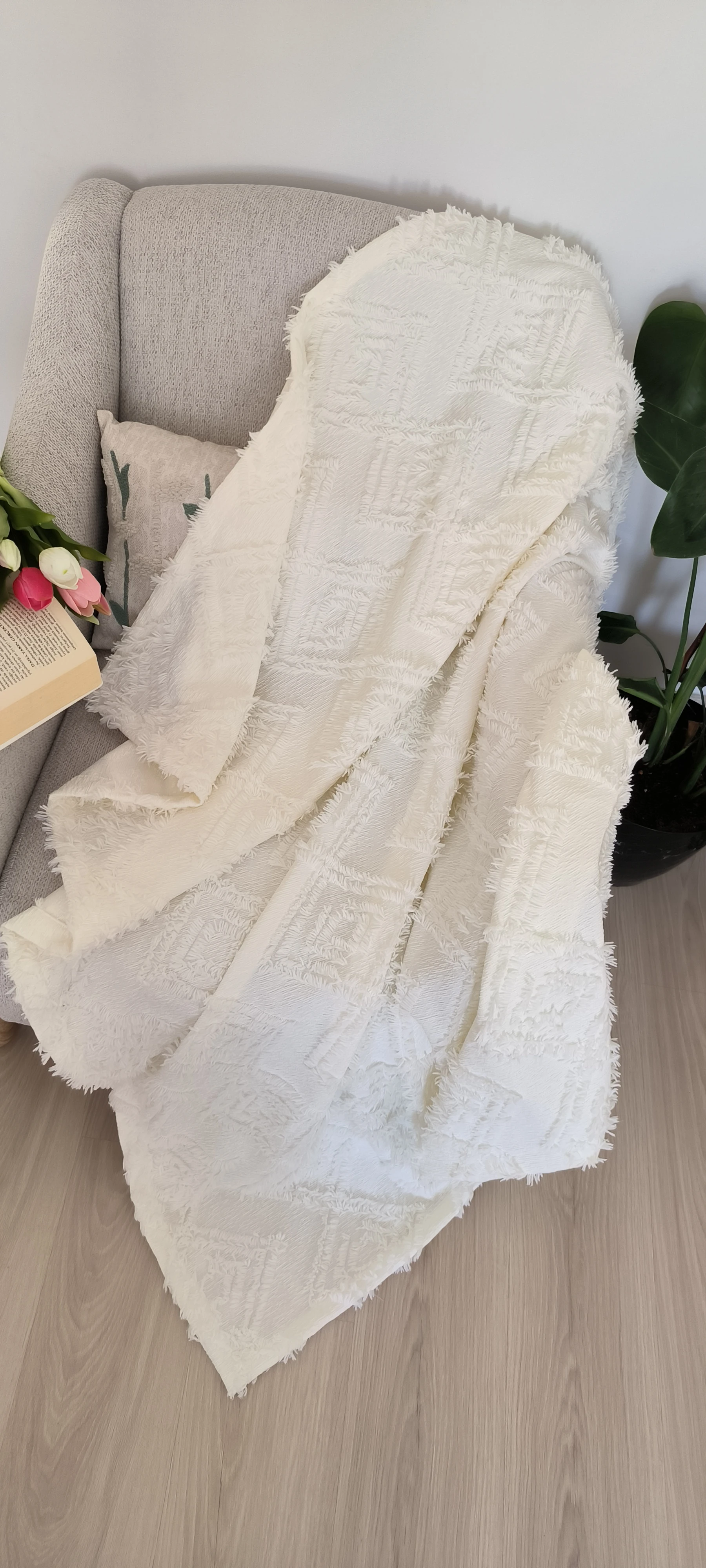 TV battaniyesi/ krem bohem 