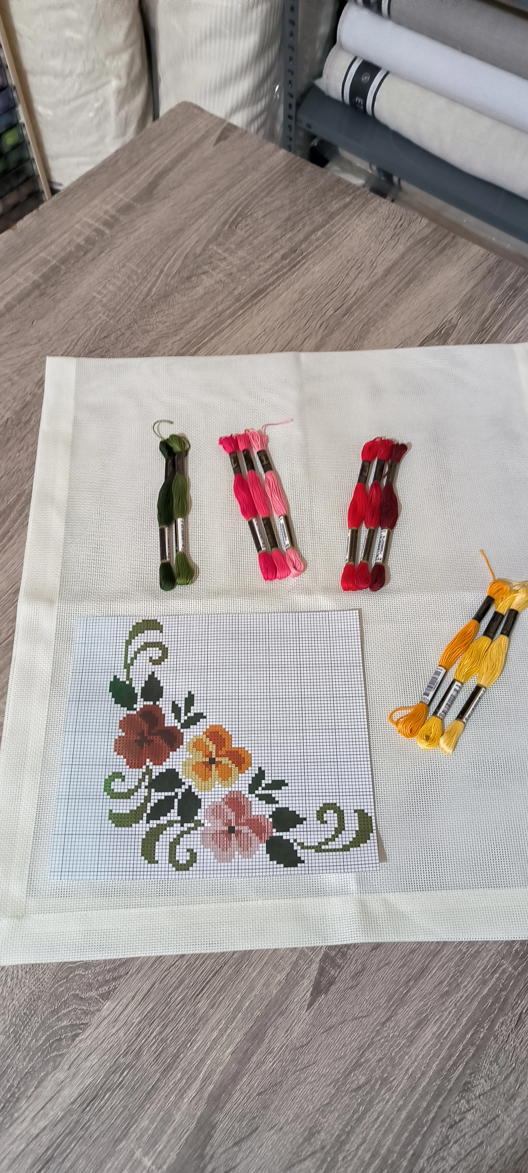 Runner işleme kiti / Etamin runner 14 count krem