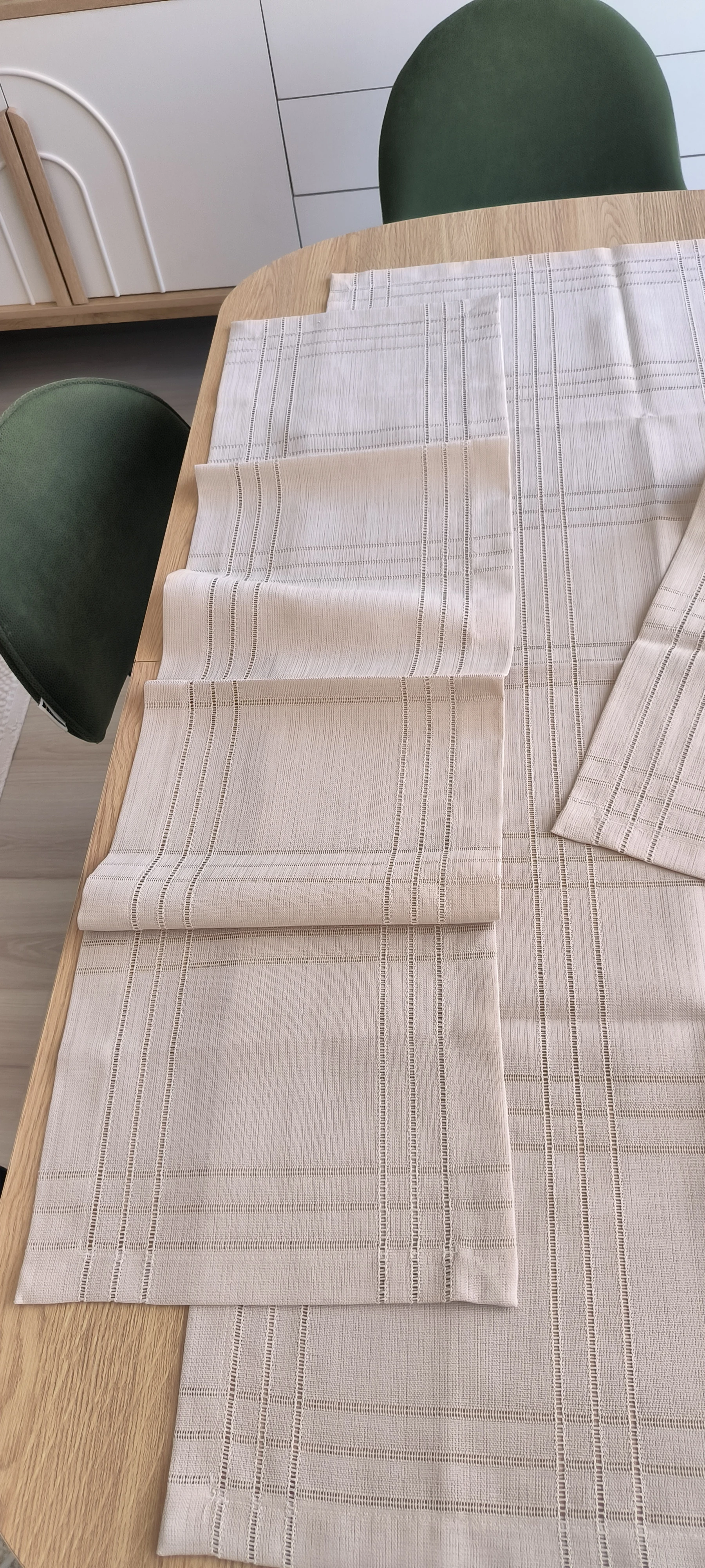 Botanik keten salon takımı  / Kendinden nakışlı bej 