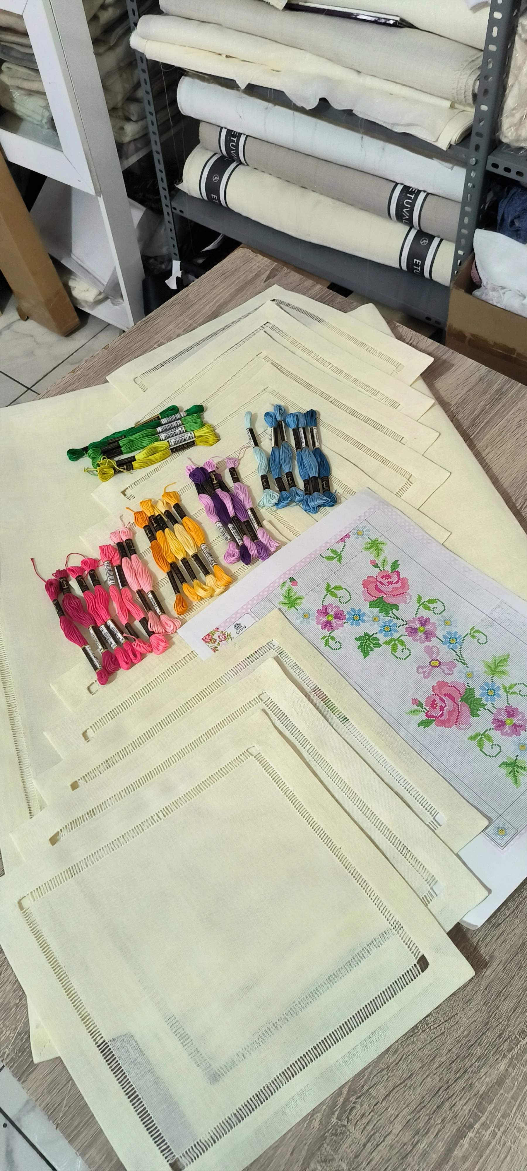 Kanaviçe işleme kiti / Sofra takımı 12 kişilik işleme kiti 