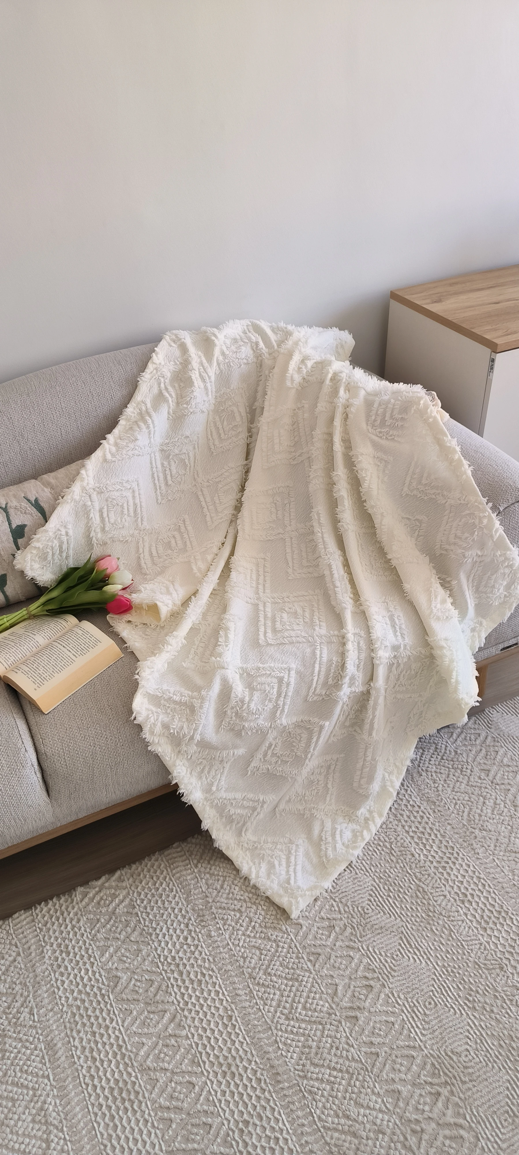 TV battaniyesi/ krem bohem 