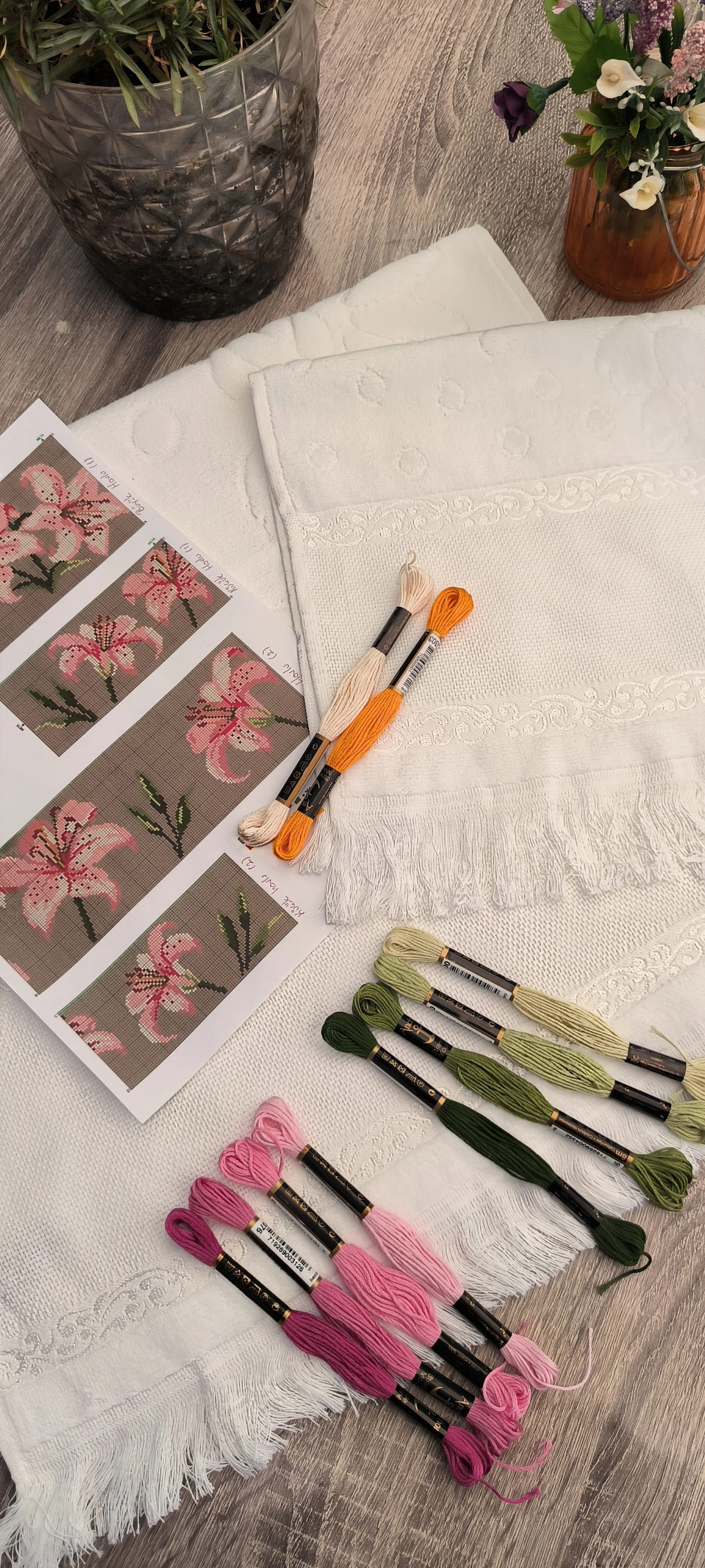 Havlu takımı işleme kiti / Büyük ve Küçük havlu 