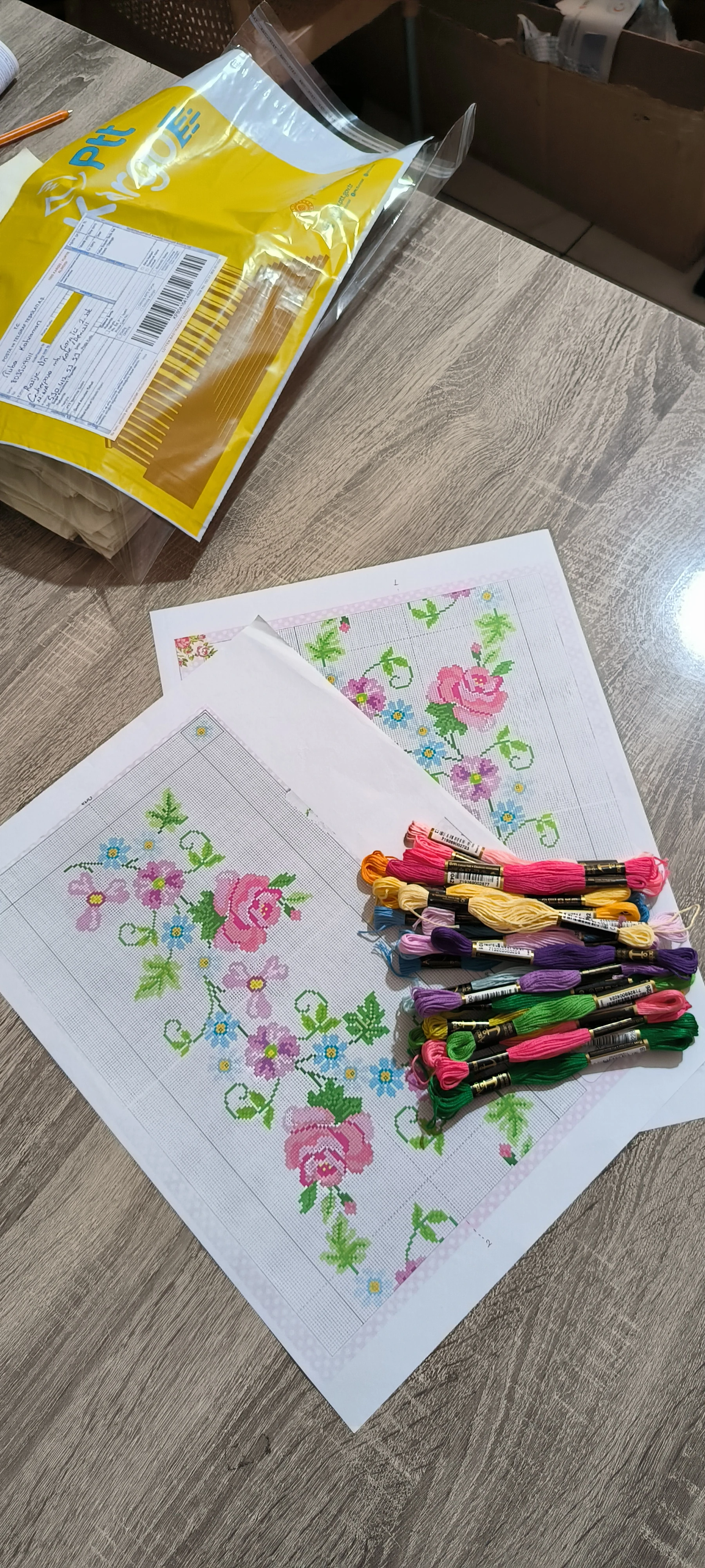 Şablon ve ip kiti/ güllerin dansı modeli 