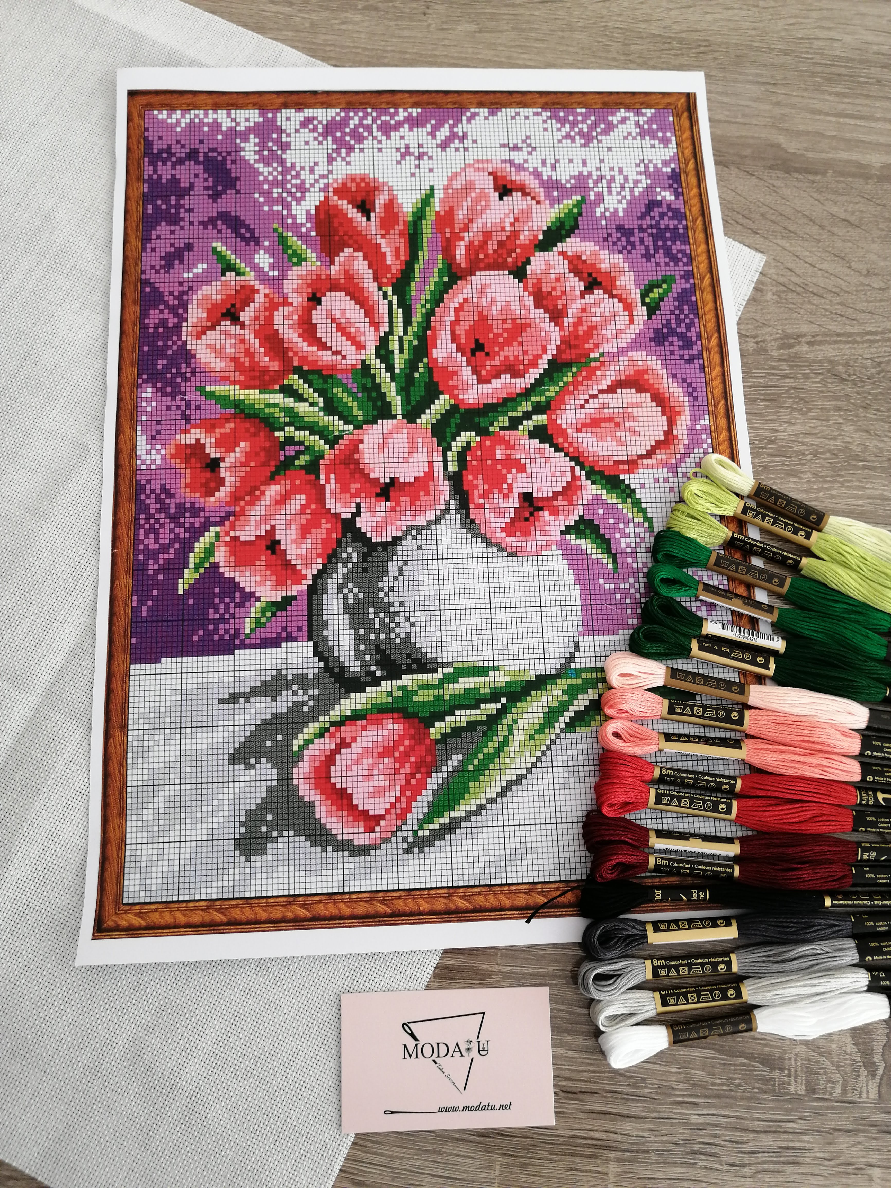 Pano işleme kiti / Laleler modeli 