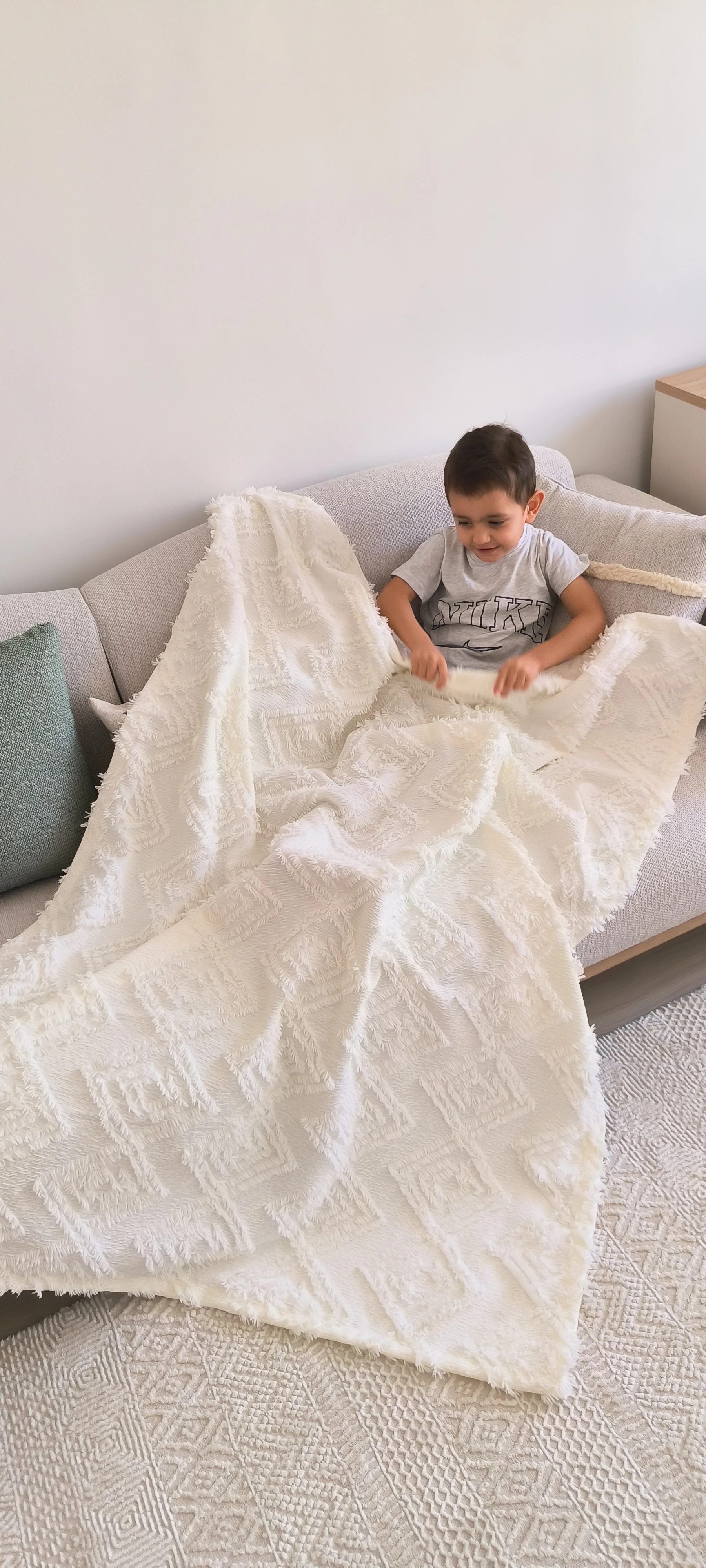 TV battaniyesi/ krem bohem 