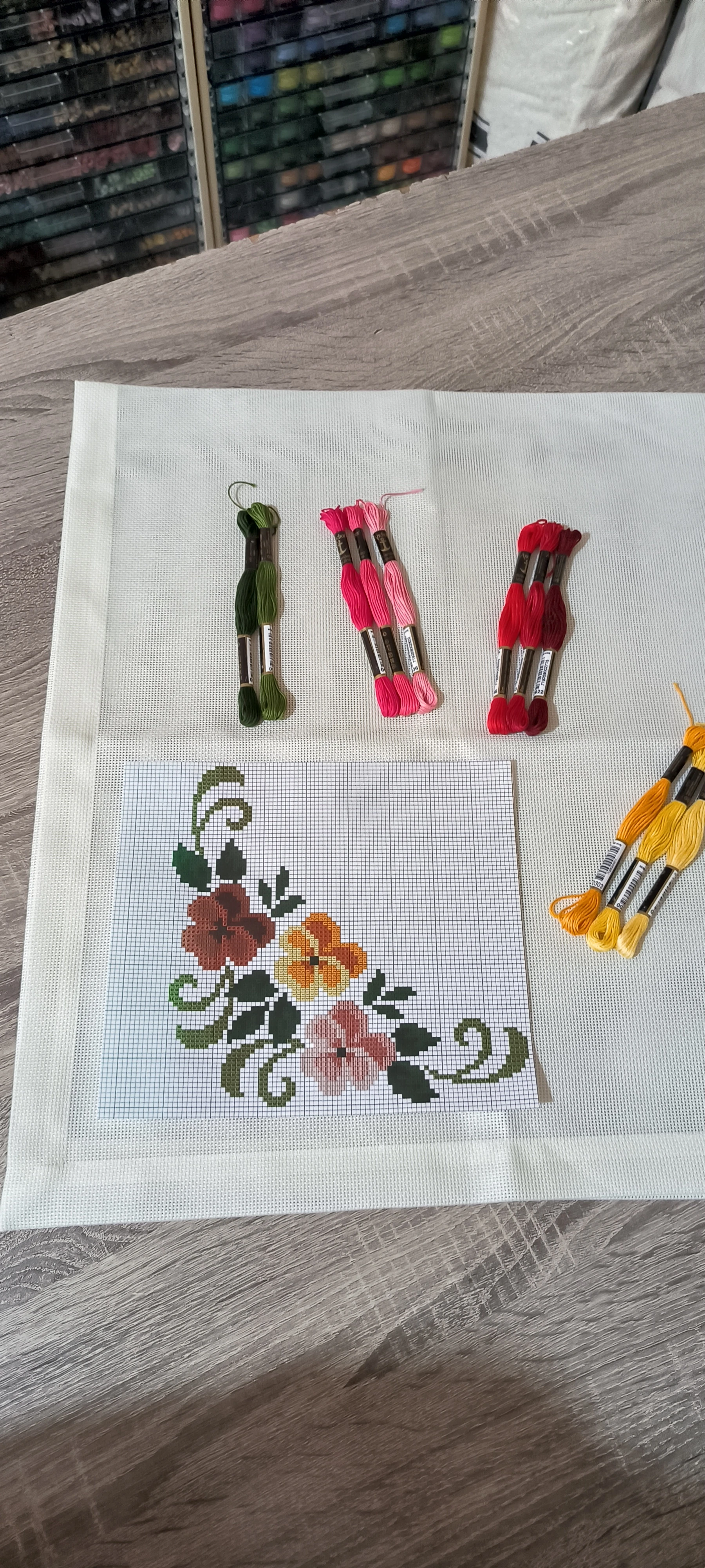 Runner işleme kiti / Etamin runner 14 count krem