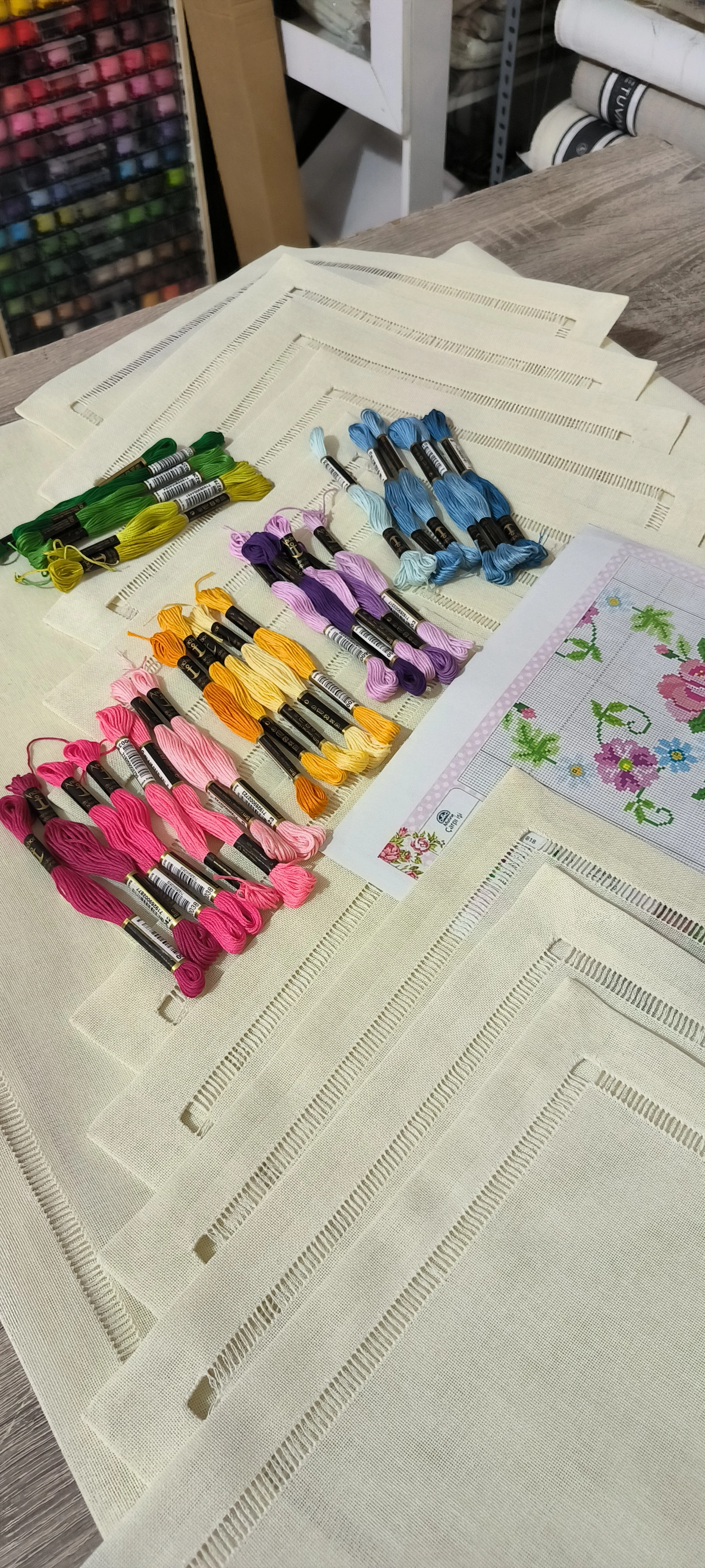 Kanaviçe işleme kiti / Sofra takımı 12 kişilik işleme kiti 