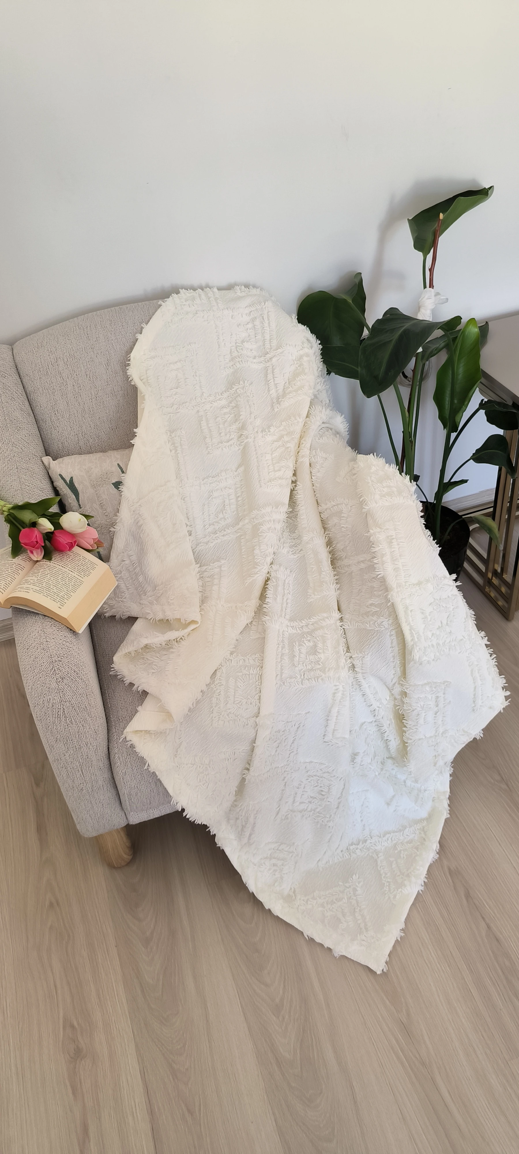 TV battaniyesi/ krem bohem 