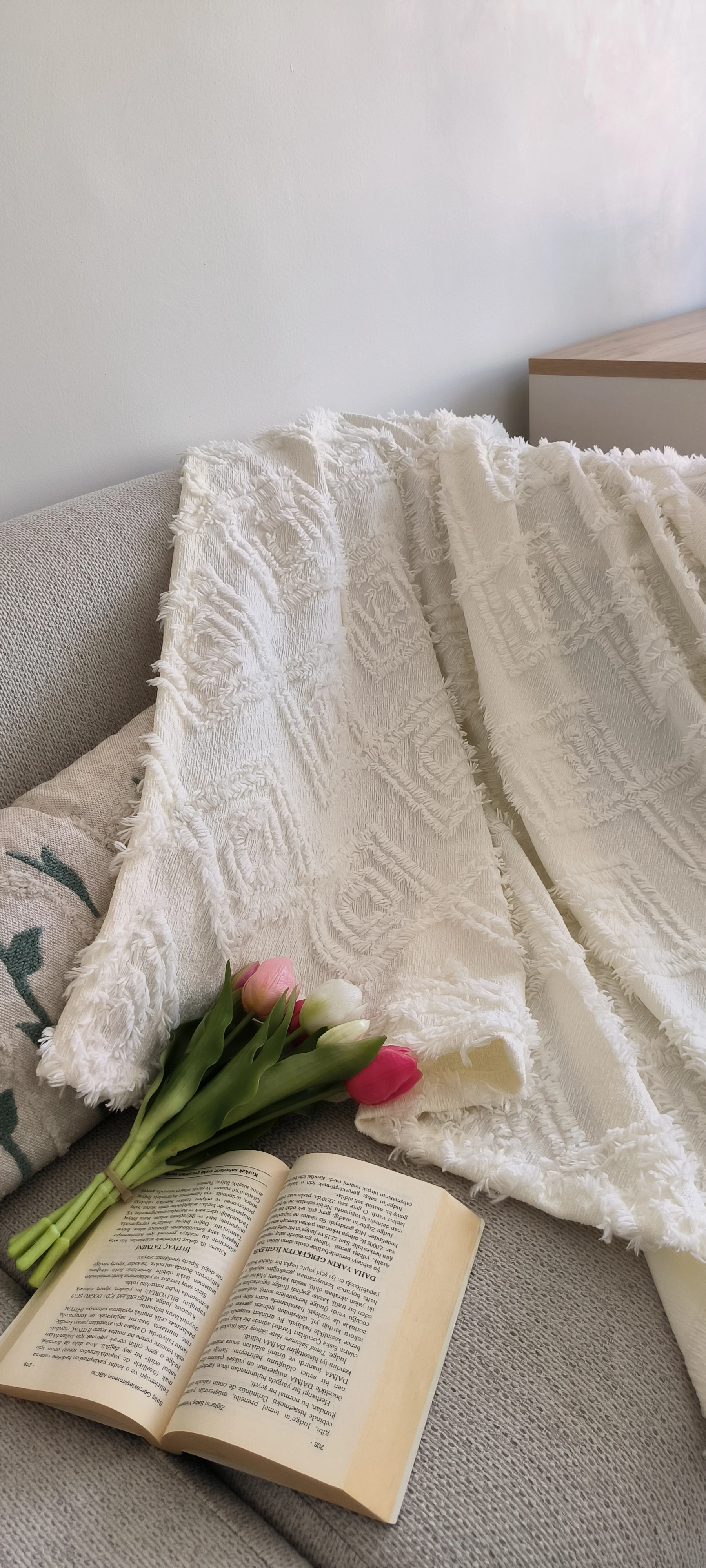 TV battaniyesi/ krem bohem 