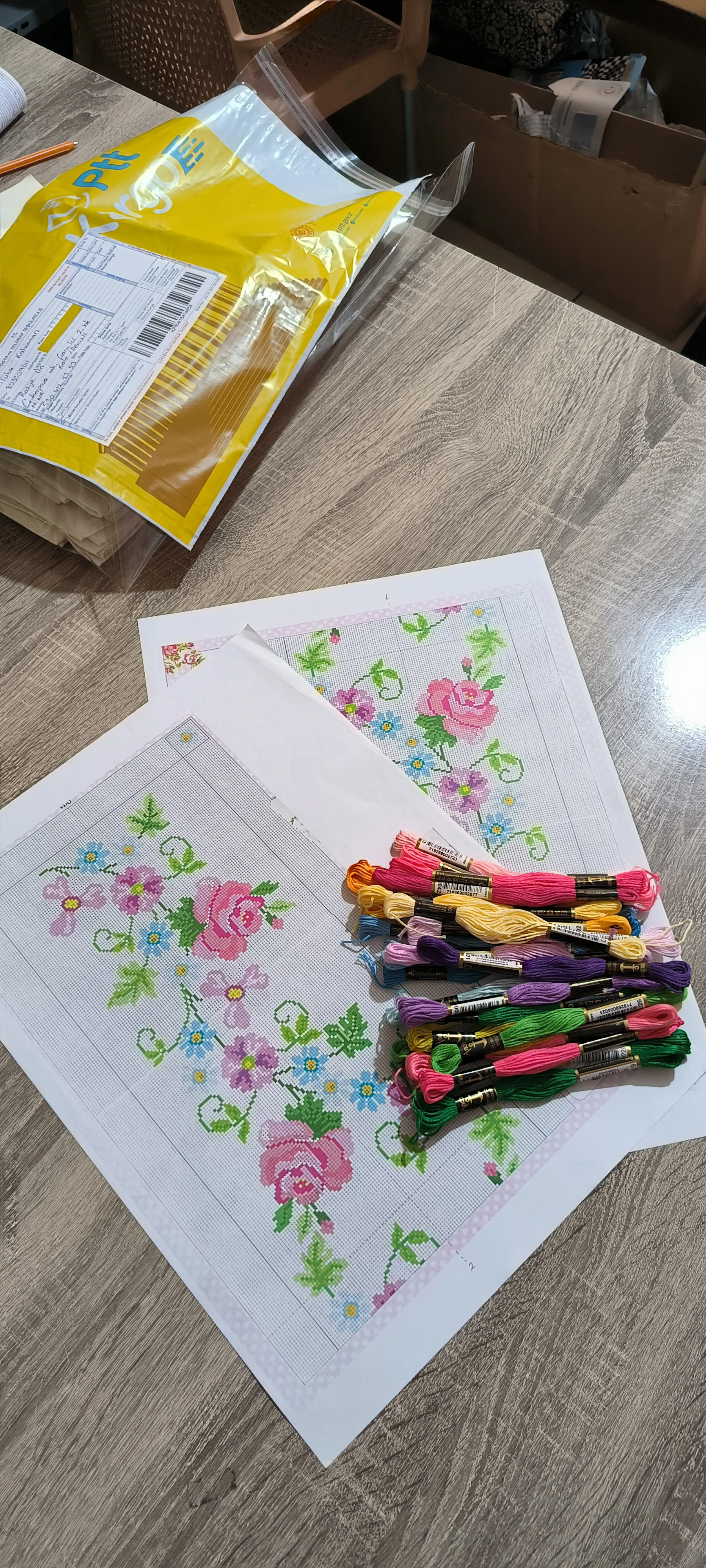 Şablon ve ip kiti/ güllerin dansı modeli 