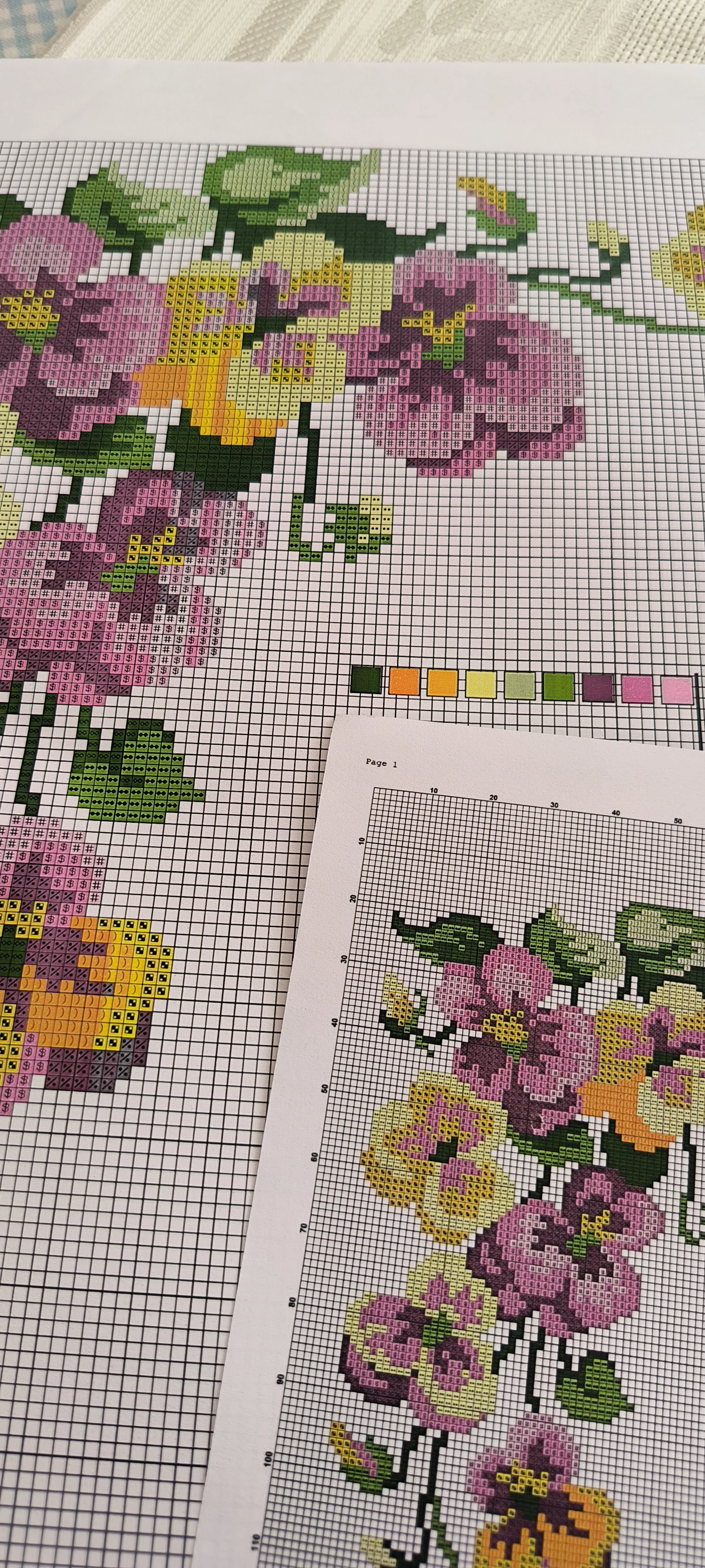 Seccede işleme kiti/ Mor ve Sarı menekşeler 